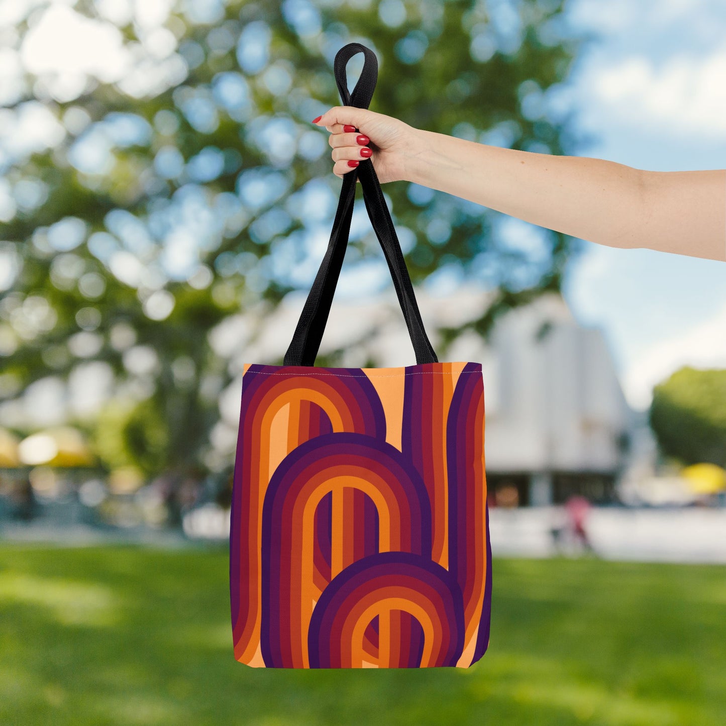Geometric Art Tote Bag – 3 sizes | Bold lines. Vivid color