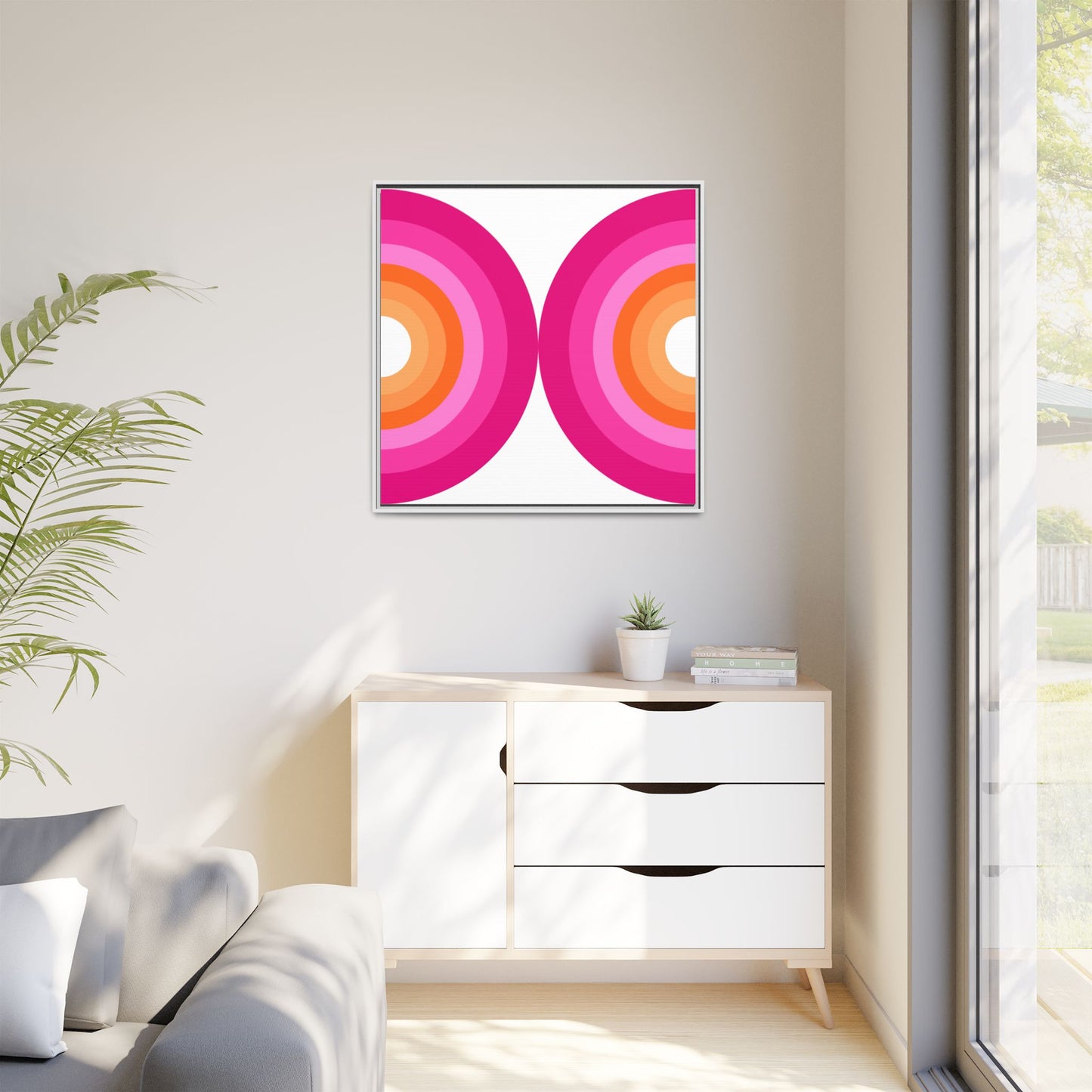 Modern Framed Geometric Canvas Art | Bold Color Meets Clean Framing