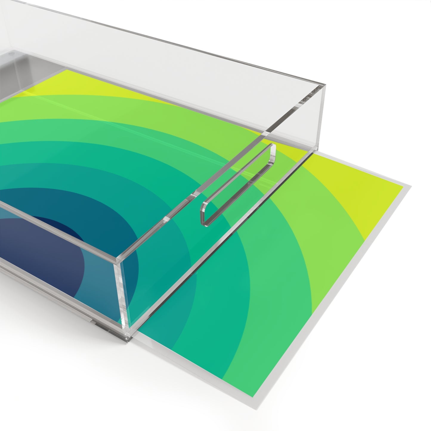 Modern Acrylic Tray with Bold Geometric Artwork