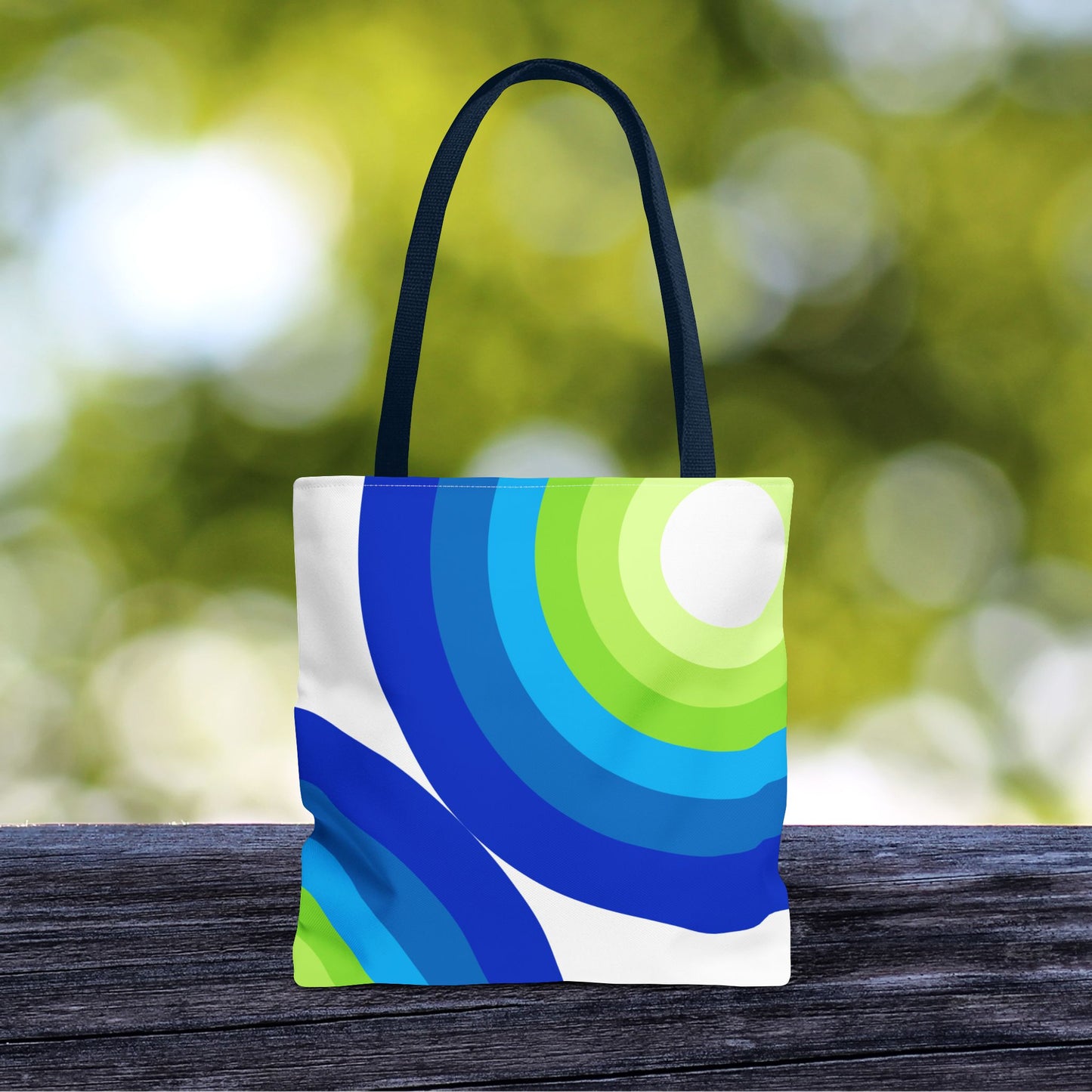 Geometric Art Tote Bag – 3 sizes | Bold lines. Vivid color. Retro with a modern twist.