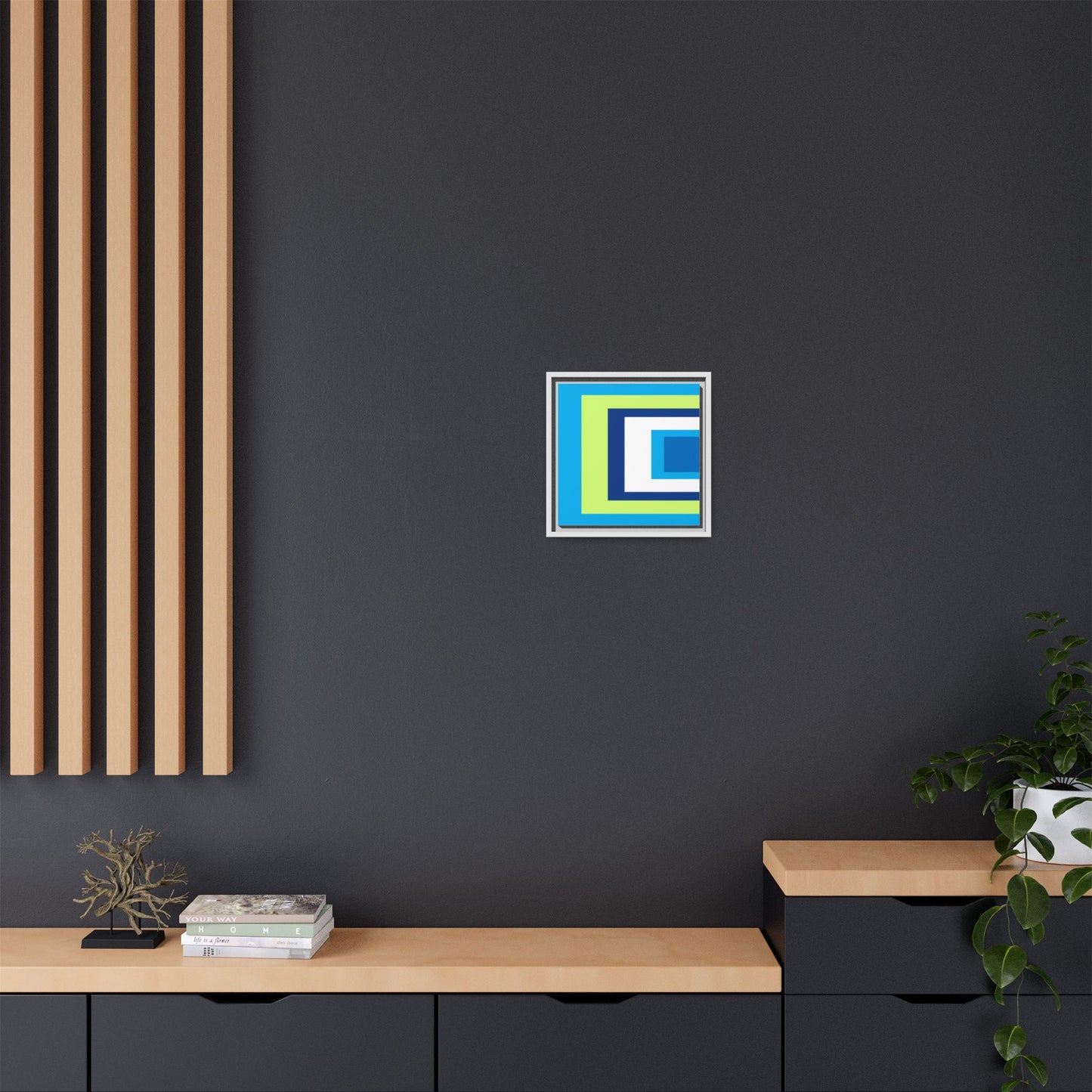 Modern Framed Geometric Canvas Art | Bold Color Meets Clean Framing