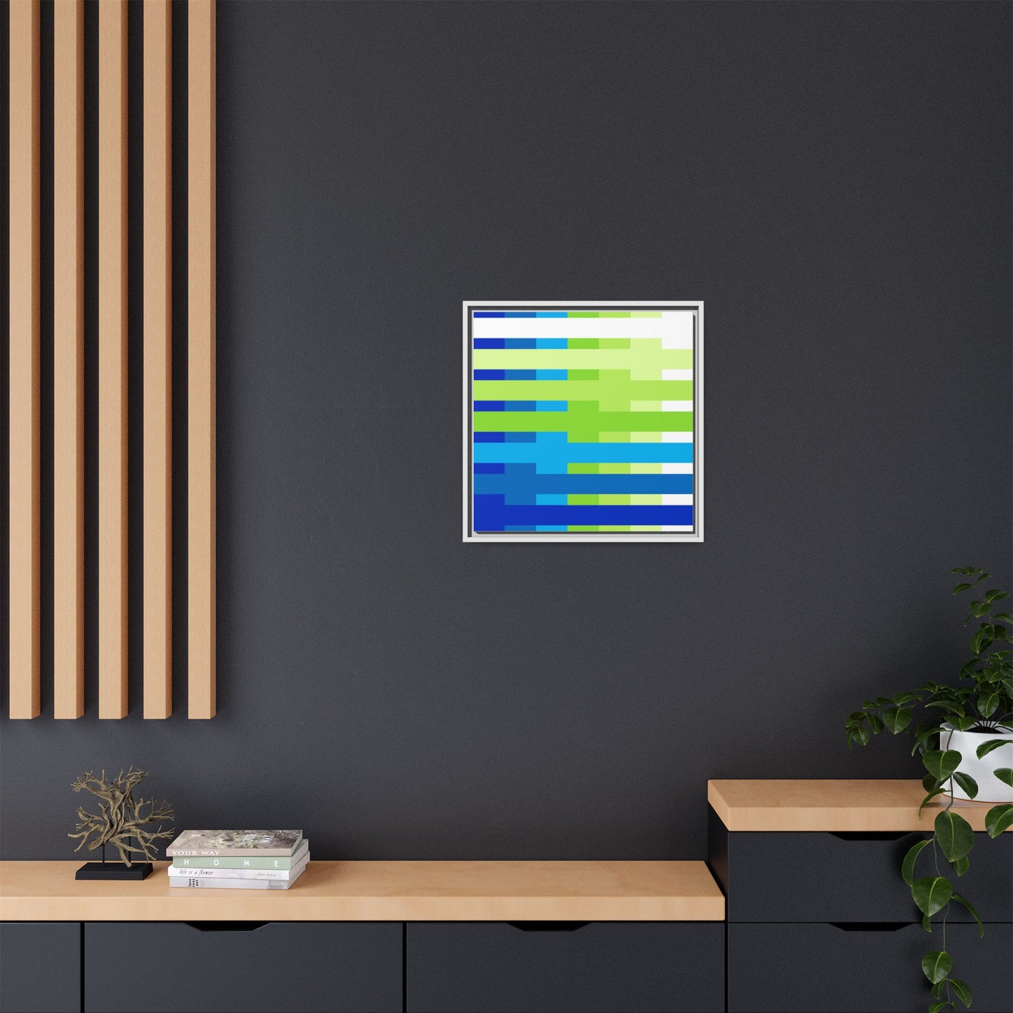 Modern Framed Geometric Canvas Art | Bold Color Meets Clean Framing