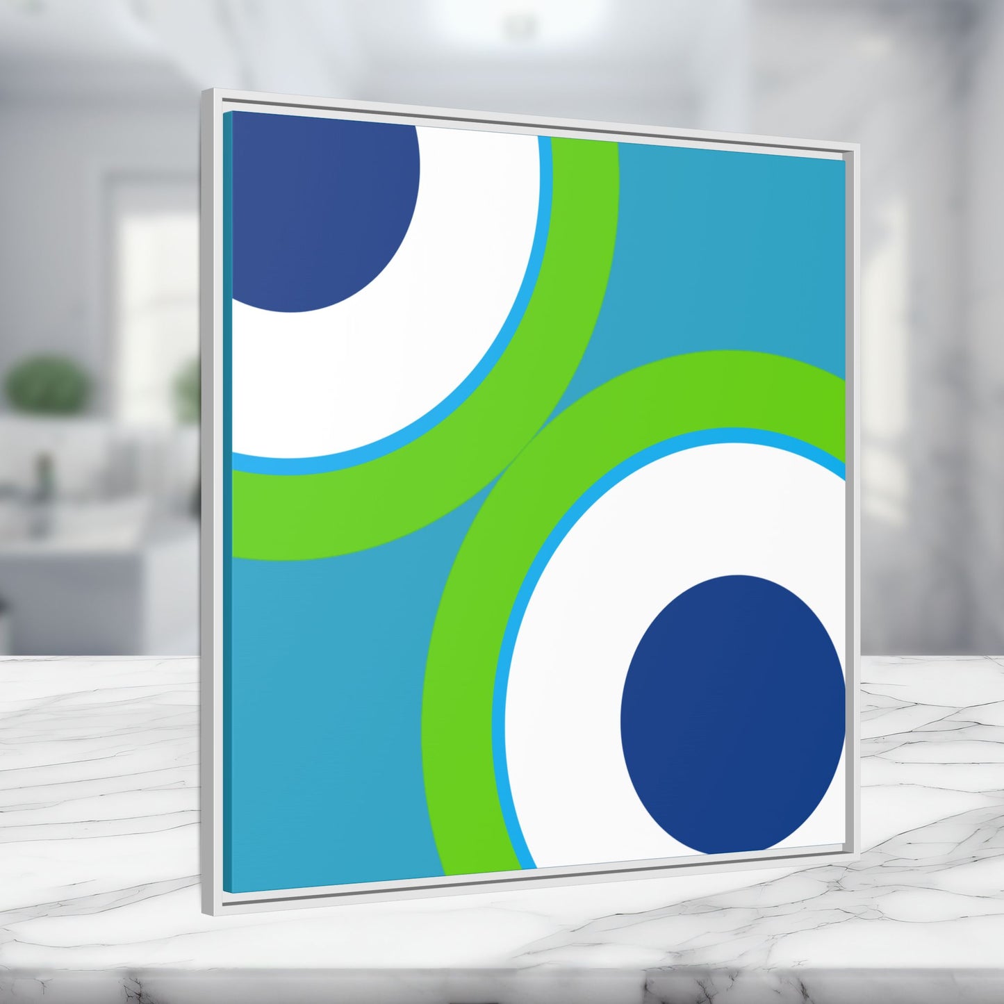 Modern Framed Geometric Canvas Art | Bold Color Meets Clean Framing