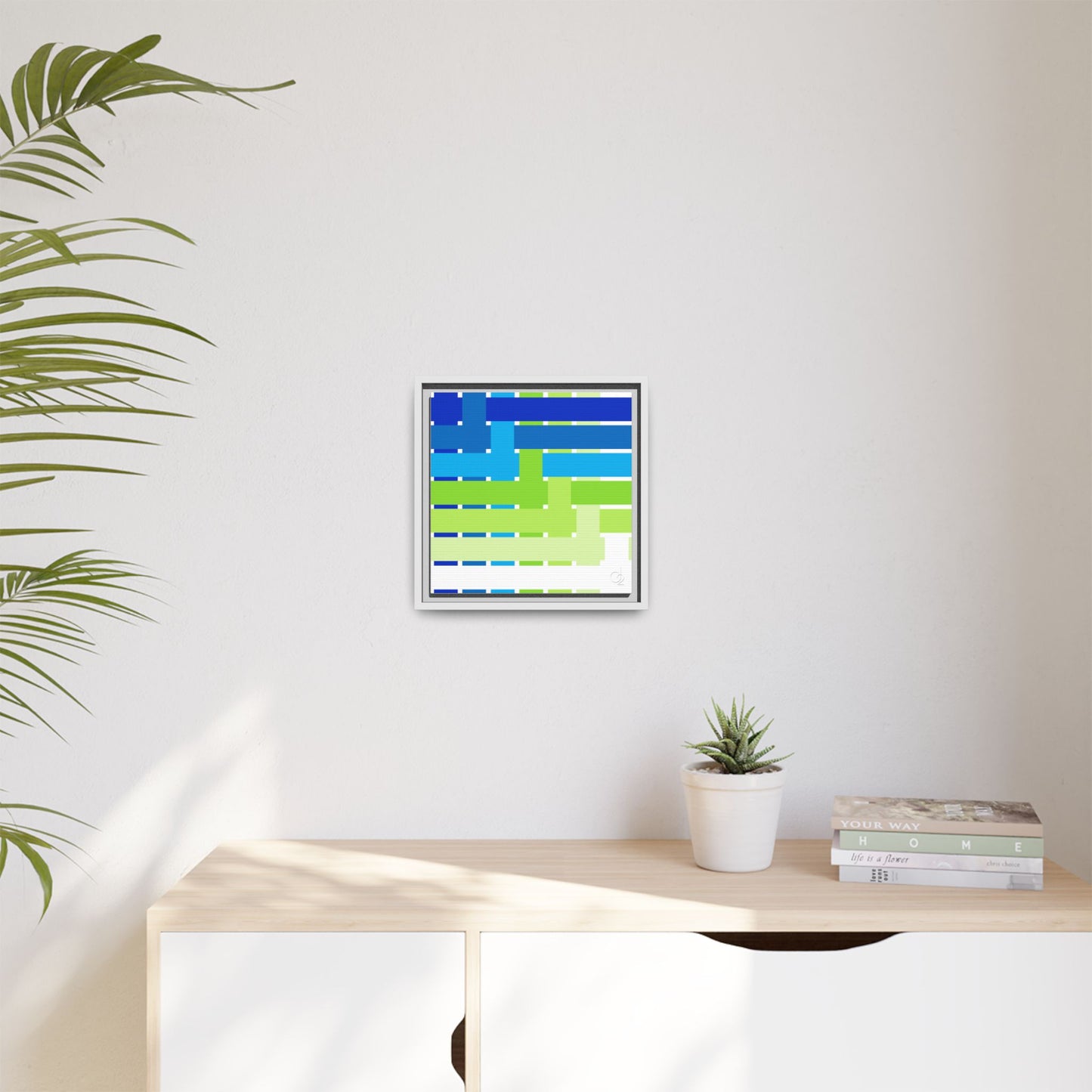 Modern Framed Geometric Canvas Art | Bold Color Meets Clean Framing