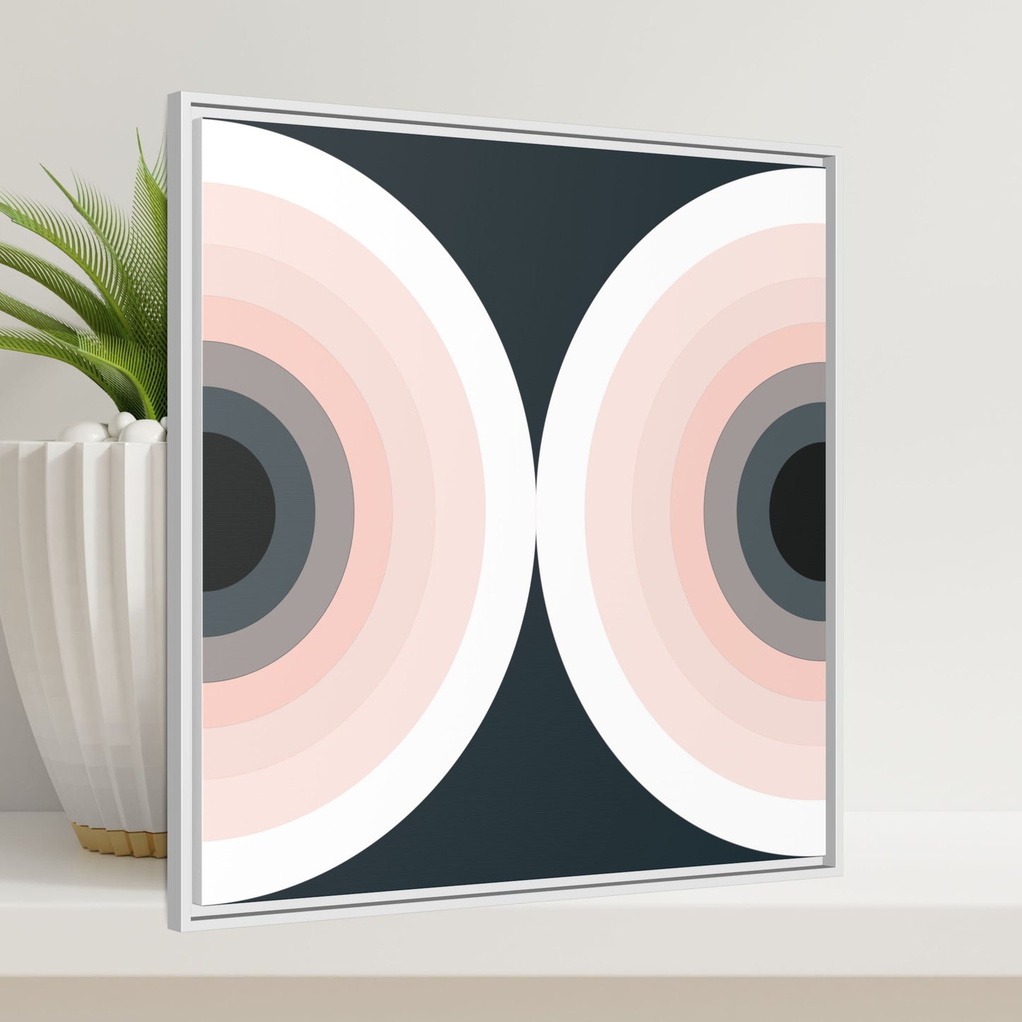 Modern Framed Geometric Canvas Art | Bold Color Meets Clean Framing