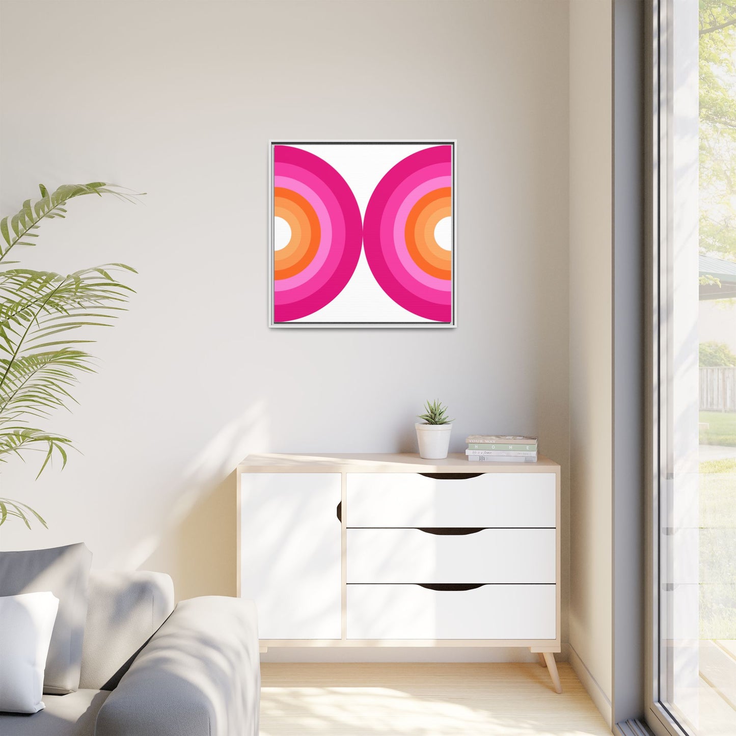 Modern Framed Geometric Canvas Art | Bold Color Meets Clean Framing