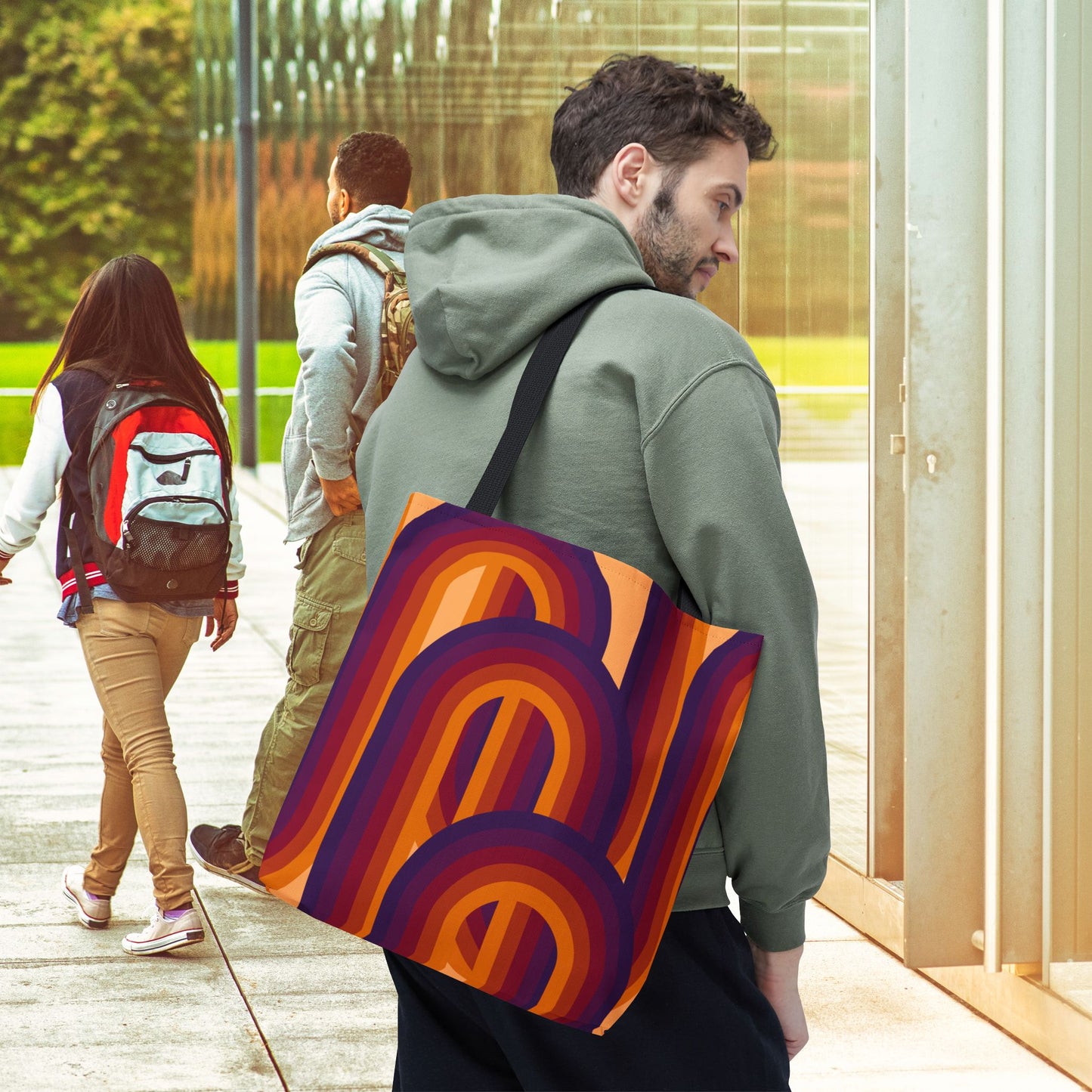 Geometric Art Tote Bag – 3 sizes | Bold lines. Vivid color