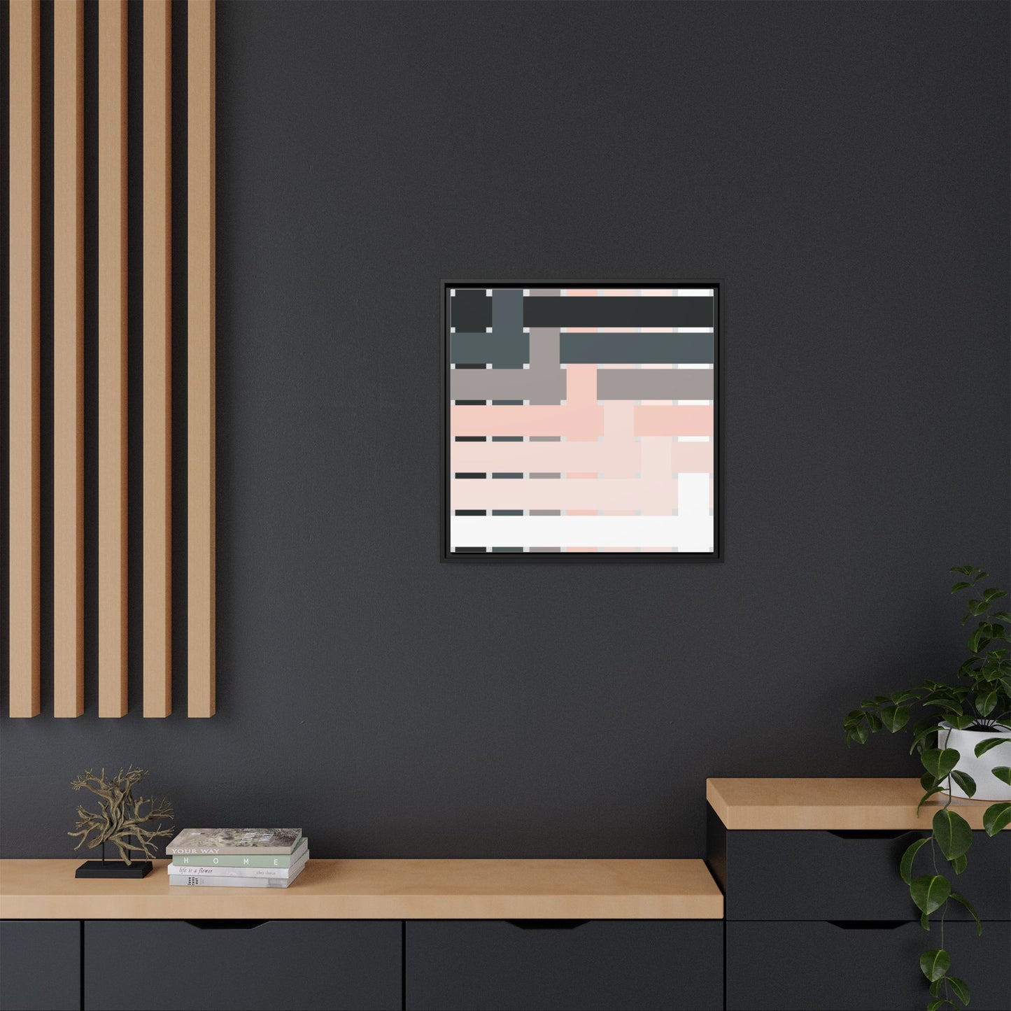 Modern Framed Geometric Canvas Art | Bold Color Meets Clean Framing