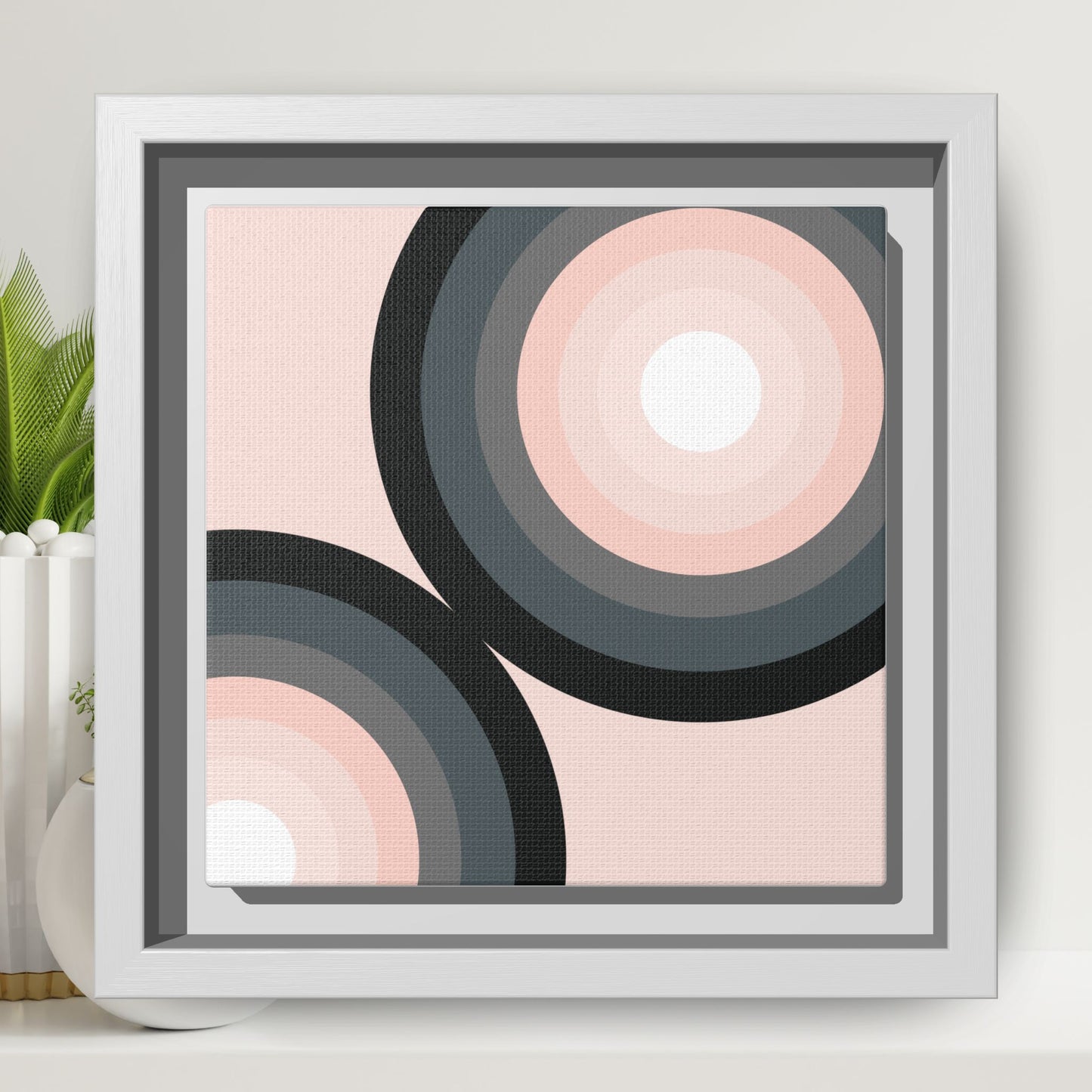 Modern Framed Geometric Canvas Art | Bold Color Meets Clean Framing