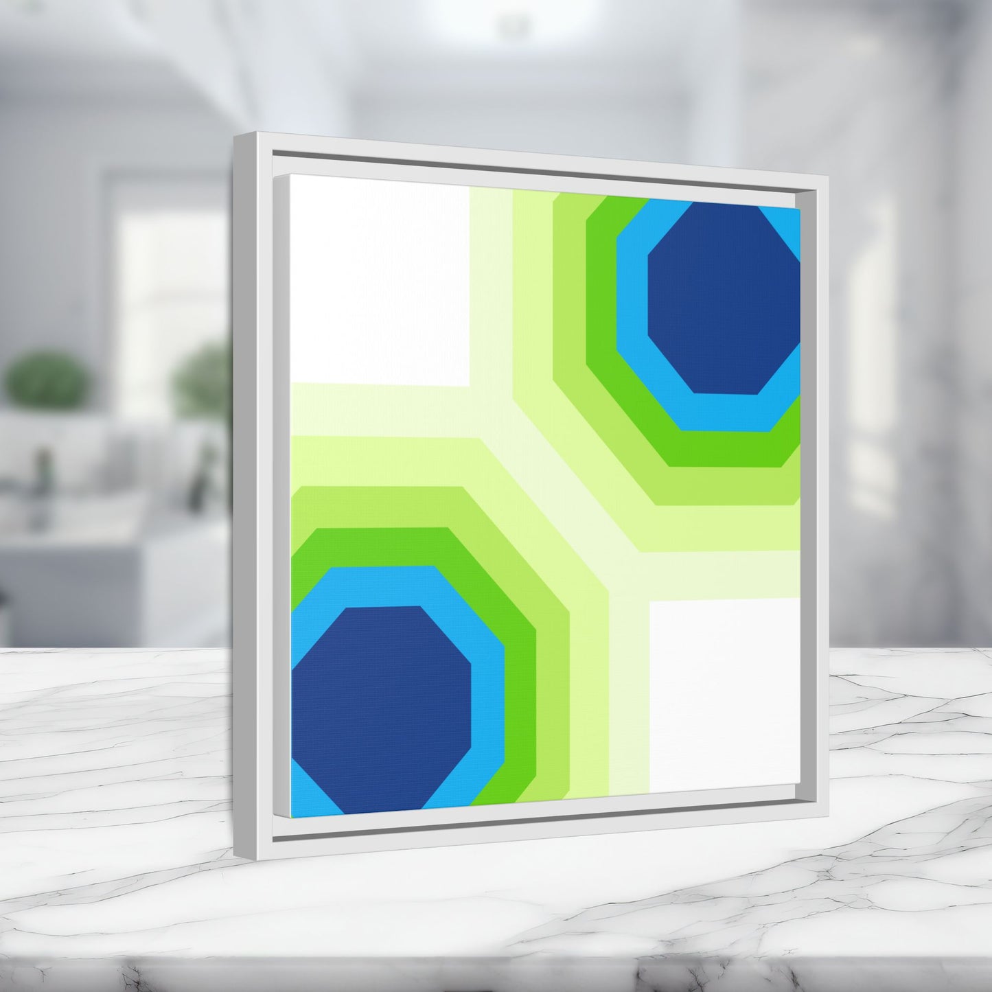 Modern Framed Geometric Canvas Art | Bold Color Meets Clean Framing