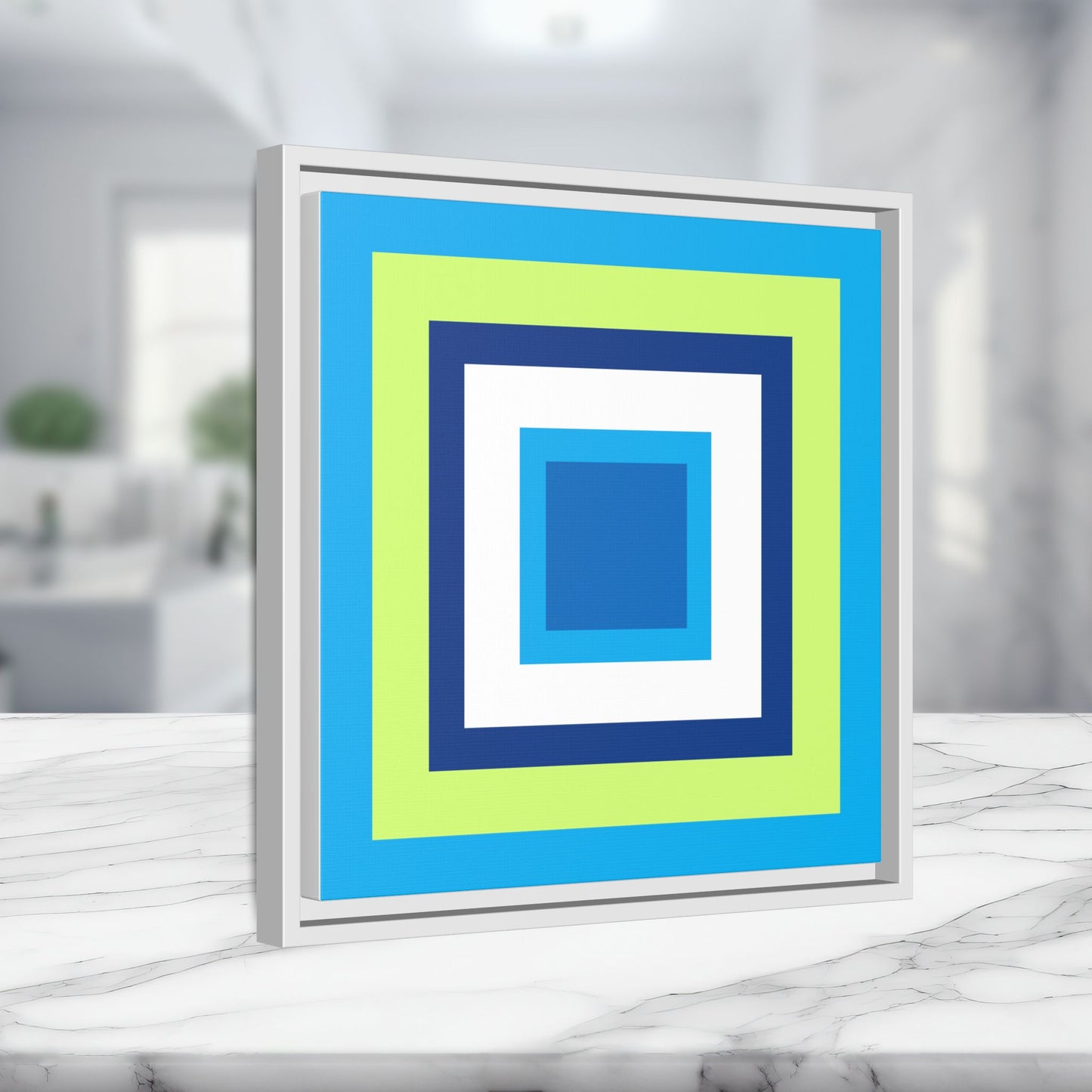 Modern Framed Geometric Canvas Art | Bold Color Meets Clean Framing