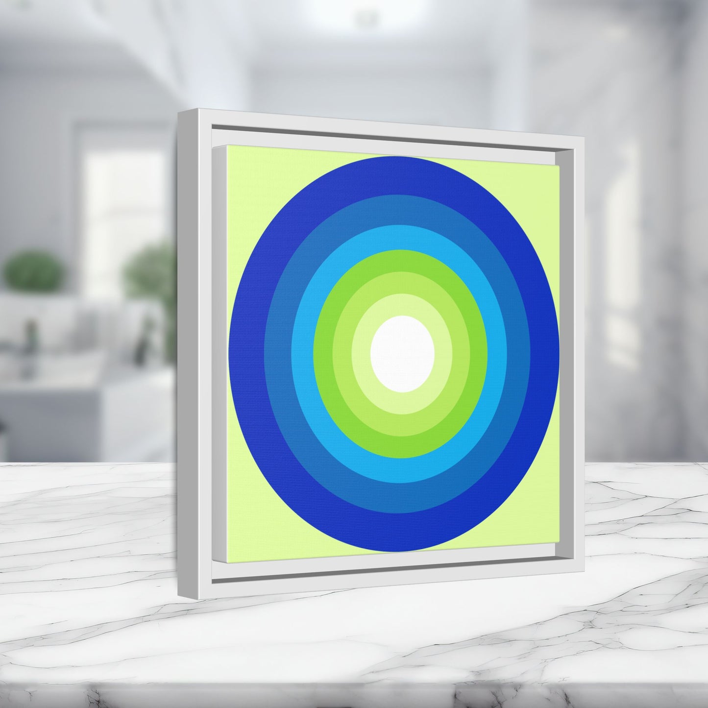 Modern Framed Geometric Canvas Art | Bold Color Meets Clean Framing