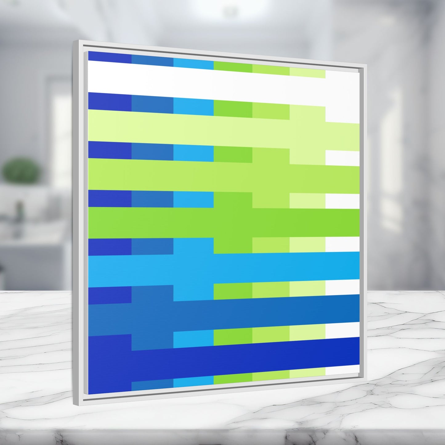 Modern Framed Geometric Canvas Art | Bold Color Meets Clean Framing