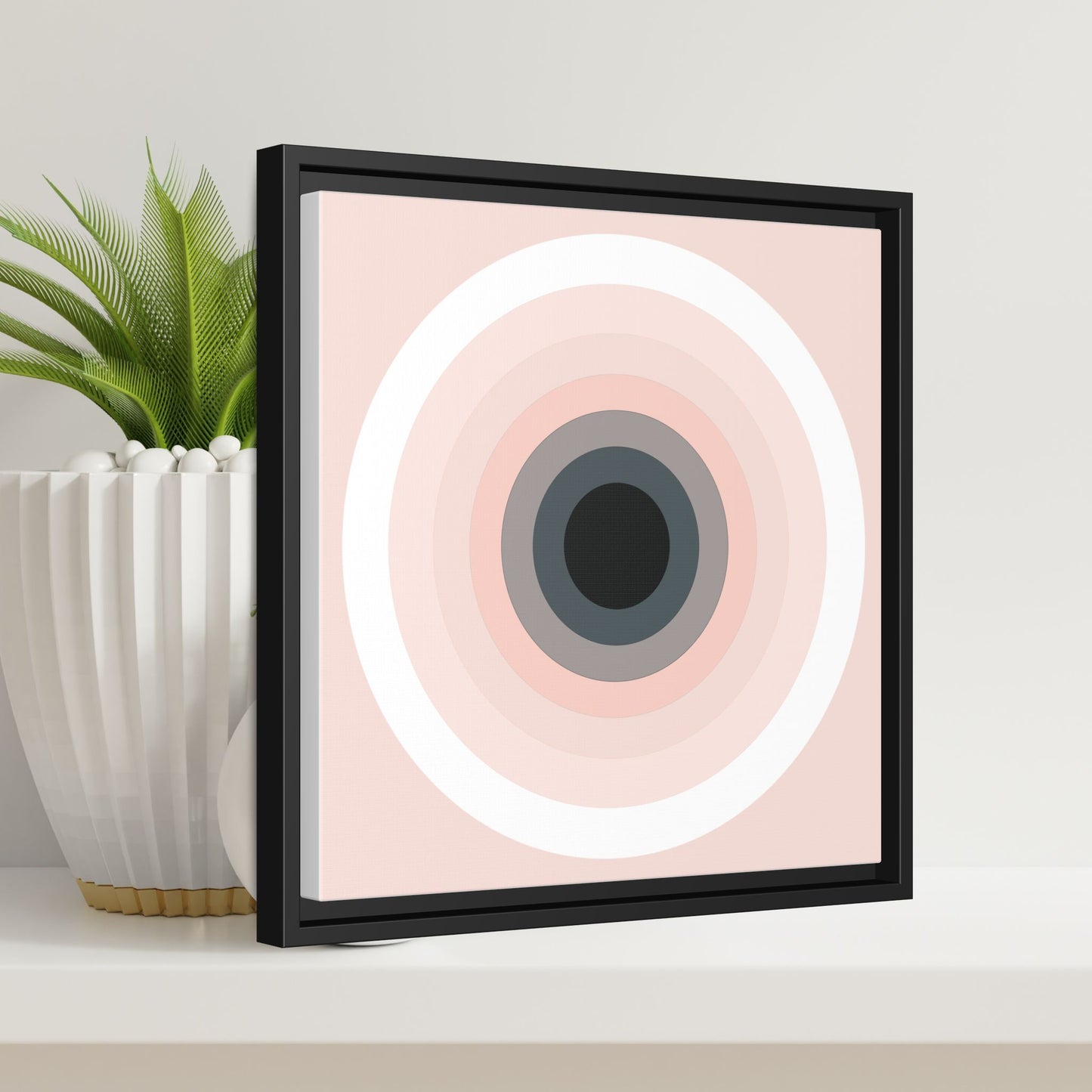 Modern Framed Geometric Canvas Art | Bold Color Meets Clean Framing