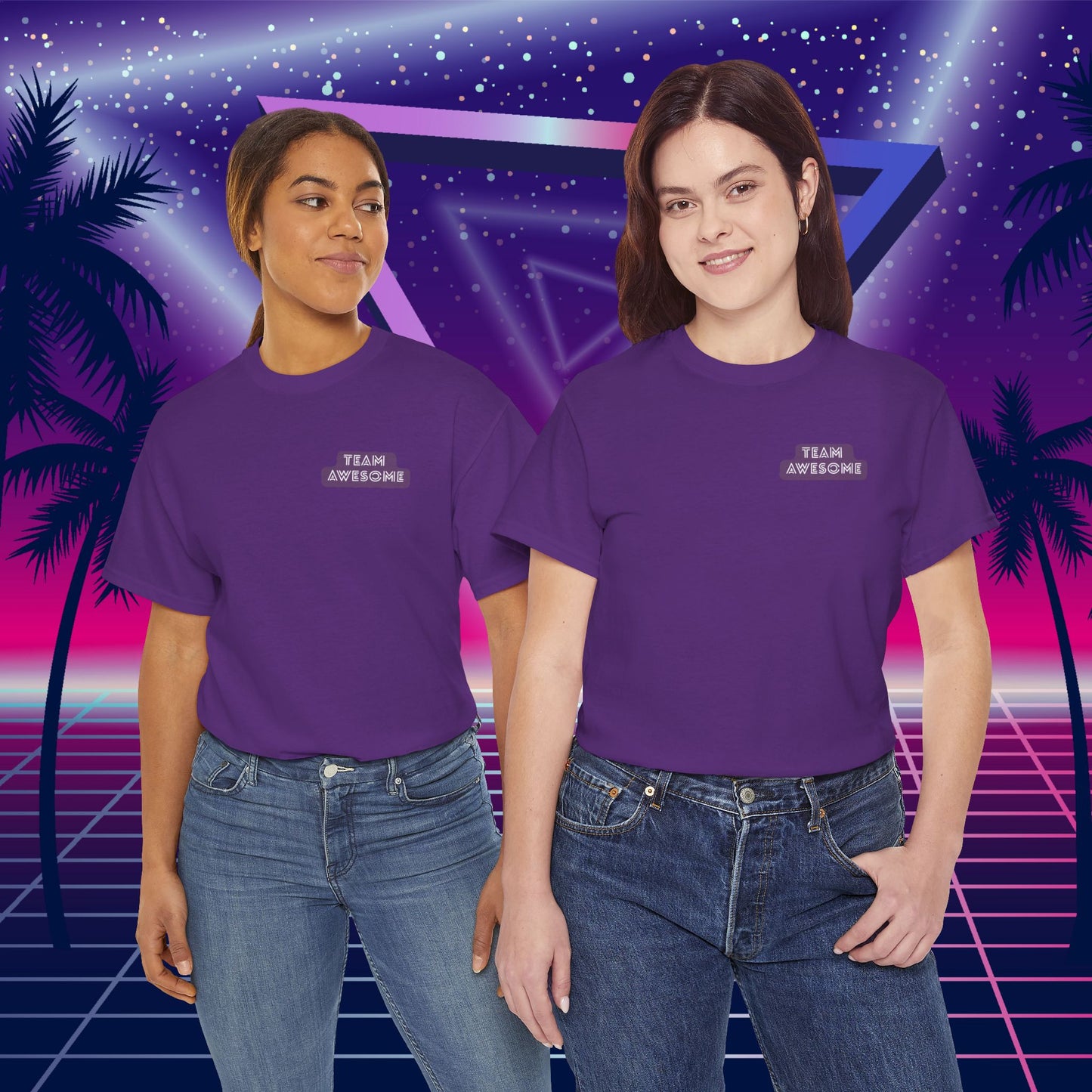 Let’s Get Physical – Join Team Awesome Retro 80s Tee - Unisex Cotton T-Shirt