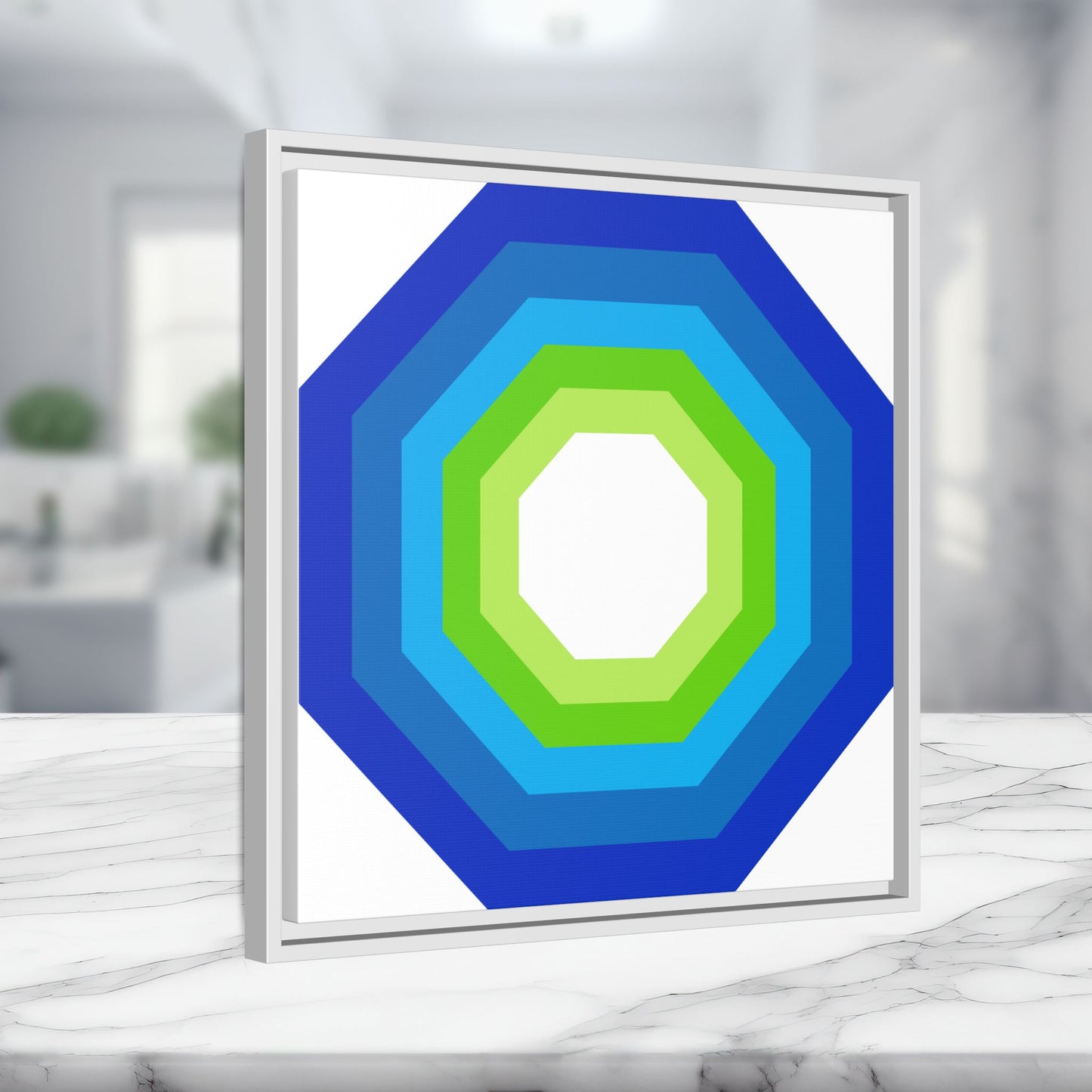 Modern Framed Geometric Canvas Art | Bold Color Meets Clean Framing