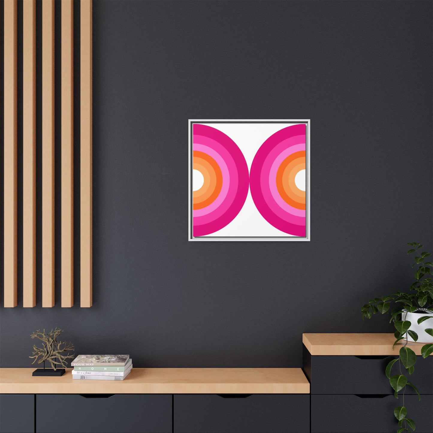 Modern Framed Geometric Canvas Art | Bold Color Meets Clean Framing