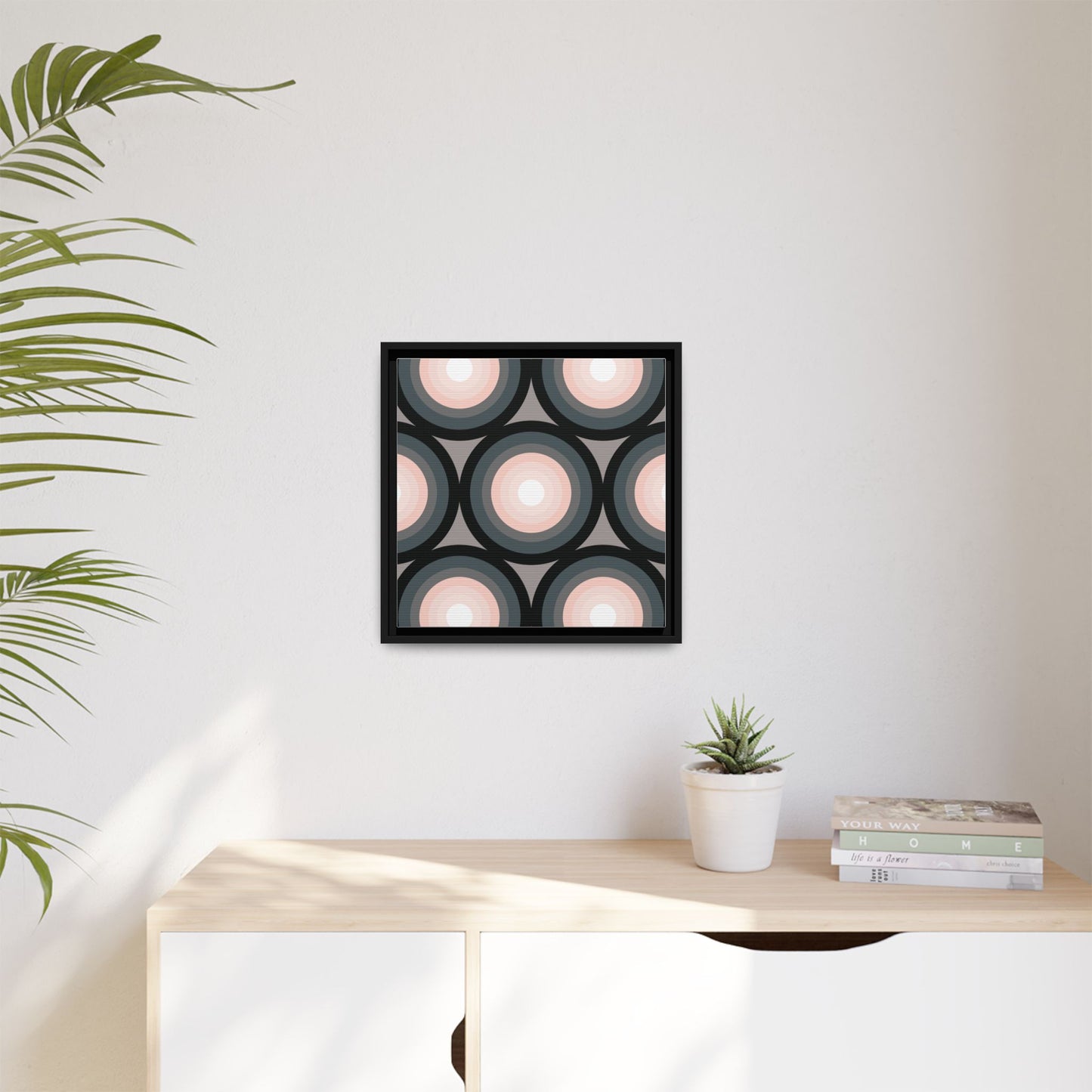 Modern Framed Geometric Canvas Art | Bold Color Meets Clean Framing