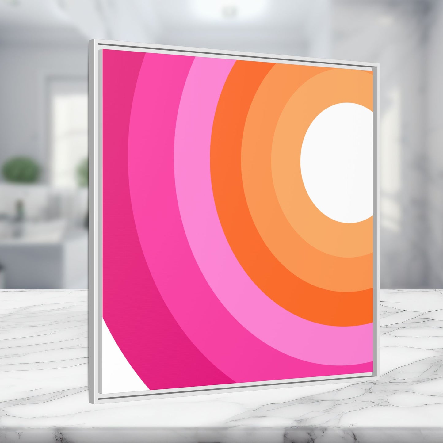 Modern Framed Geometric Canvas Art | Bold Color Meets Clean Framing