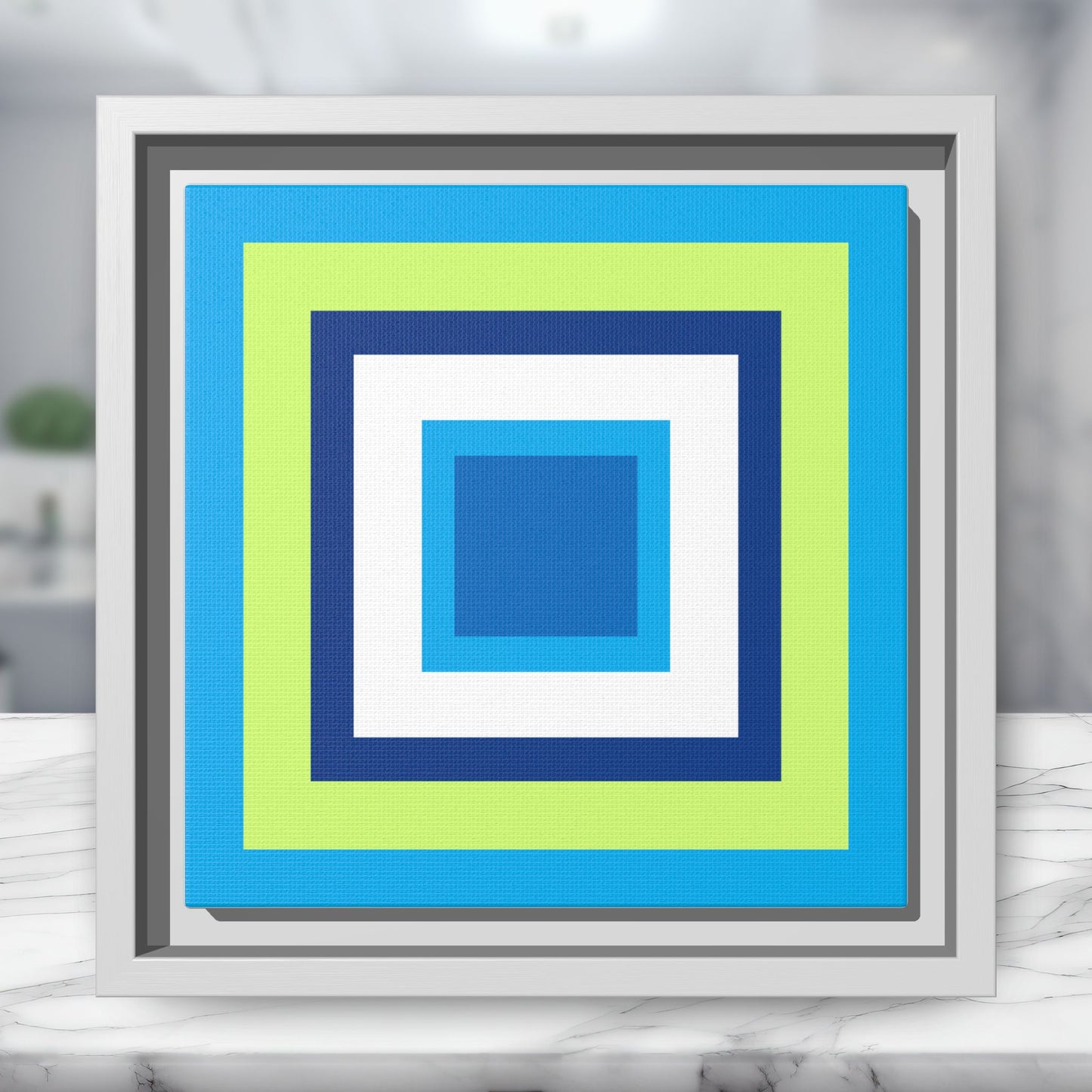 Modern Framed Geometric Canvas Art | Bold Color Meets Clean Framing