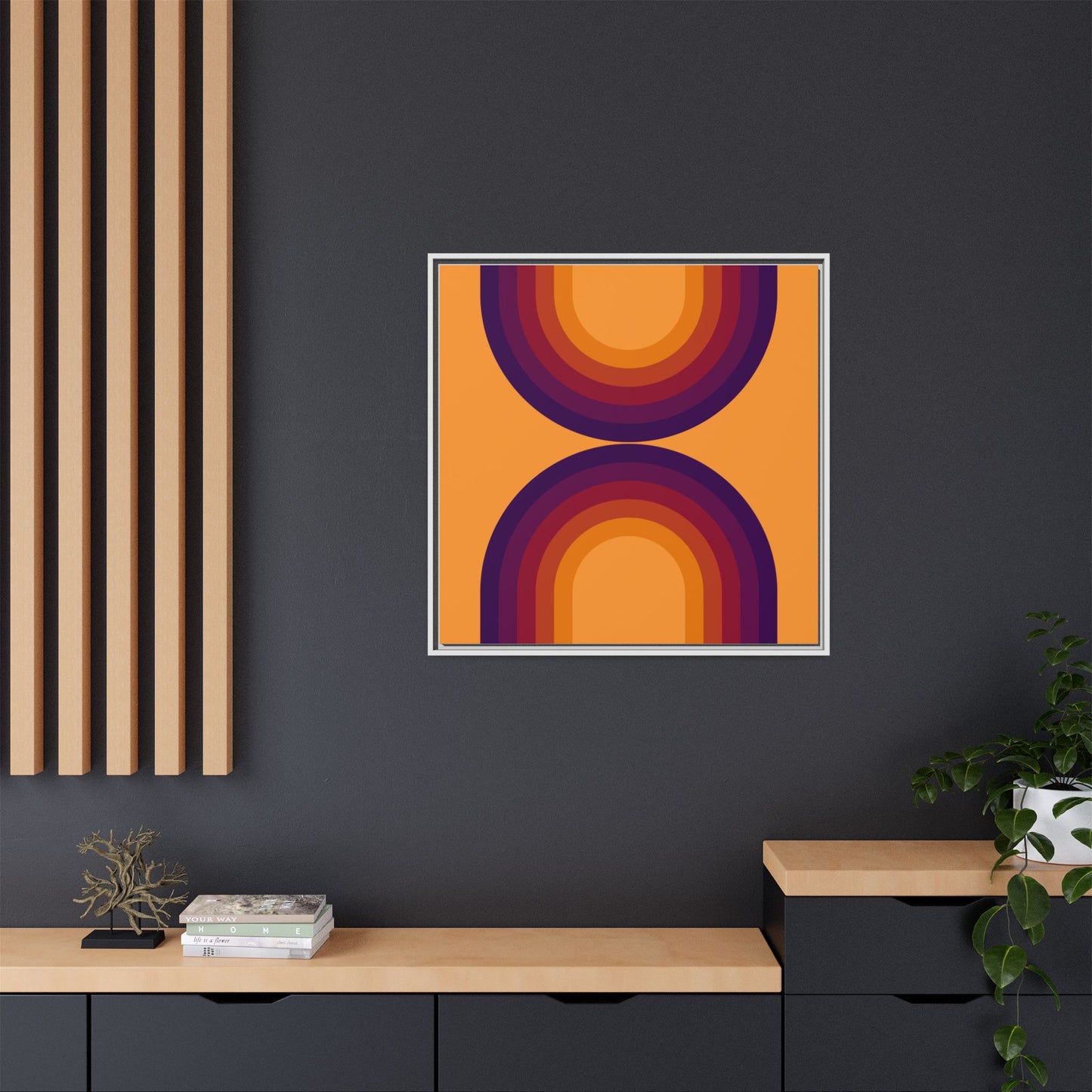 Modern Framed Geometric Canvas Art | Bold Color Meets Clean Framing