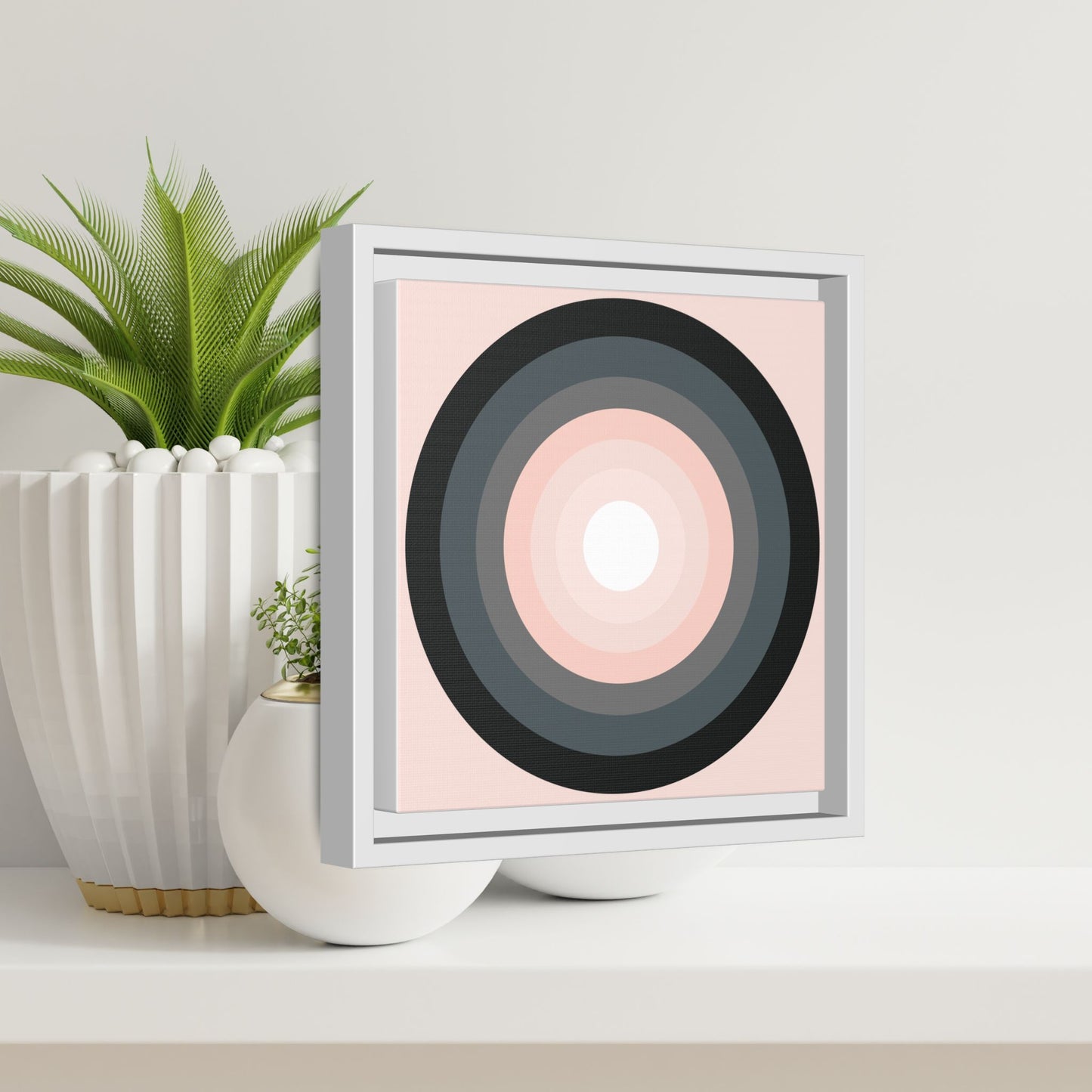 Modern Framed Geometric Canvas Art | Bold Color Meets Clean Framing