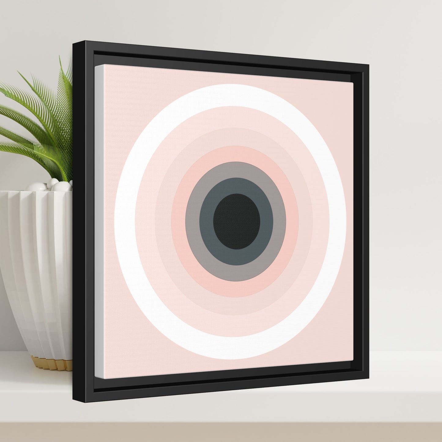 Modern Framed Geometric Canvas Art | Bold Color Meets Clean Framing