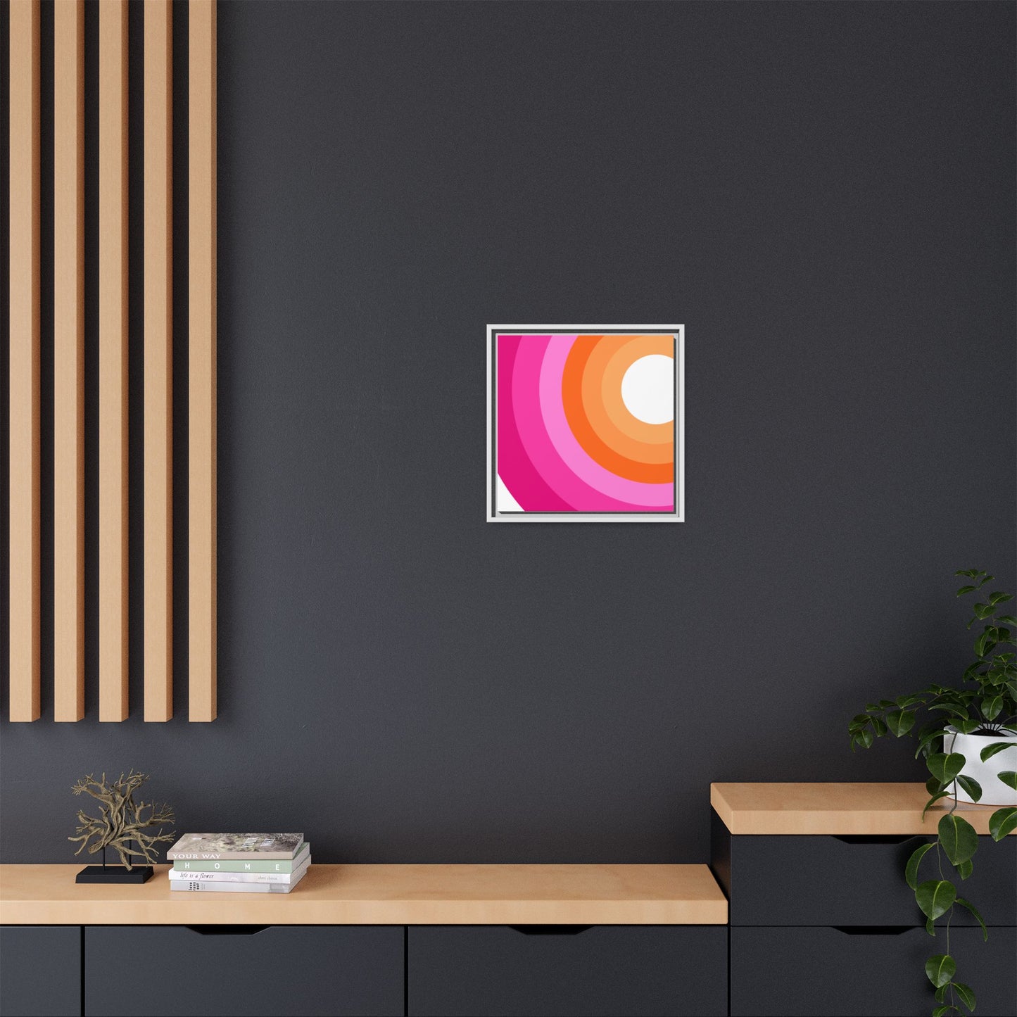 Modern Framed Geometric Canvas Art | Bold Color Meets Clean Framing