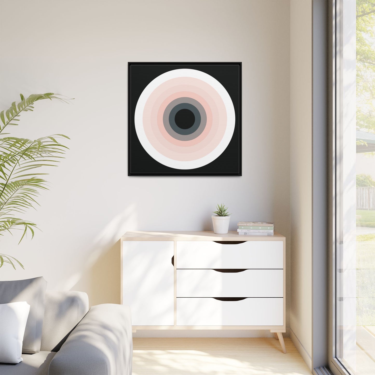 Modern Framed Geometric Canvas Art | Bold Color Meets Clean Framing