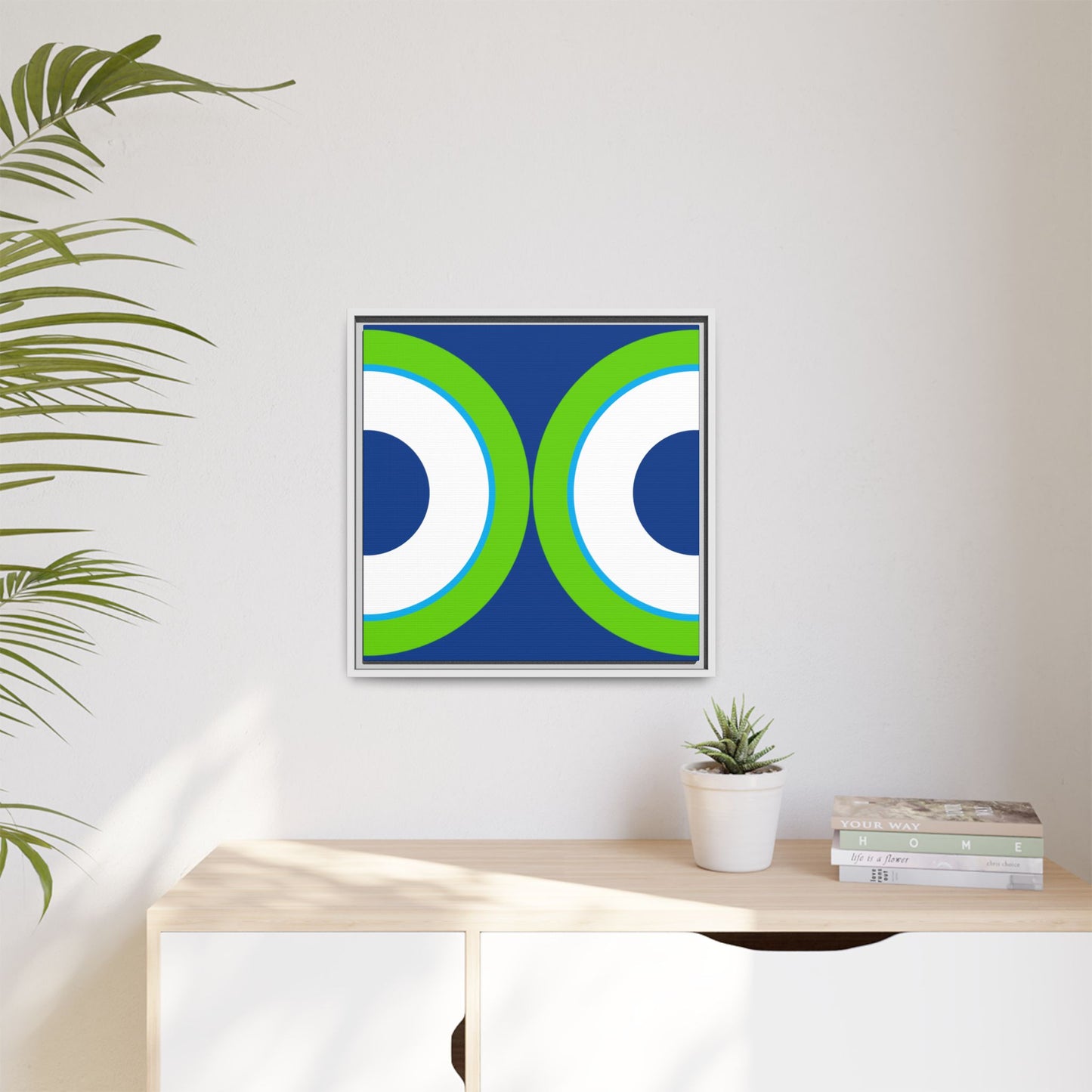 Modern Framed Geometric Canvas Art | Bold Color Meets Clean Framing
