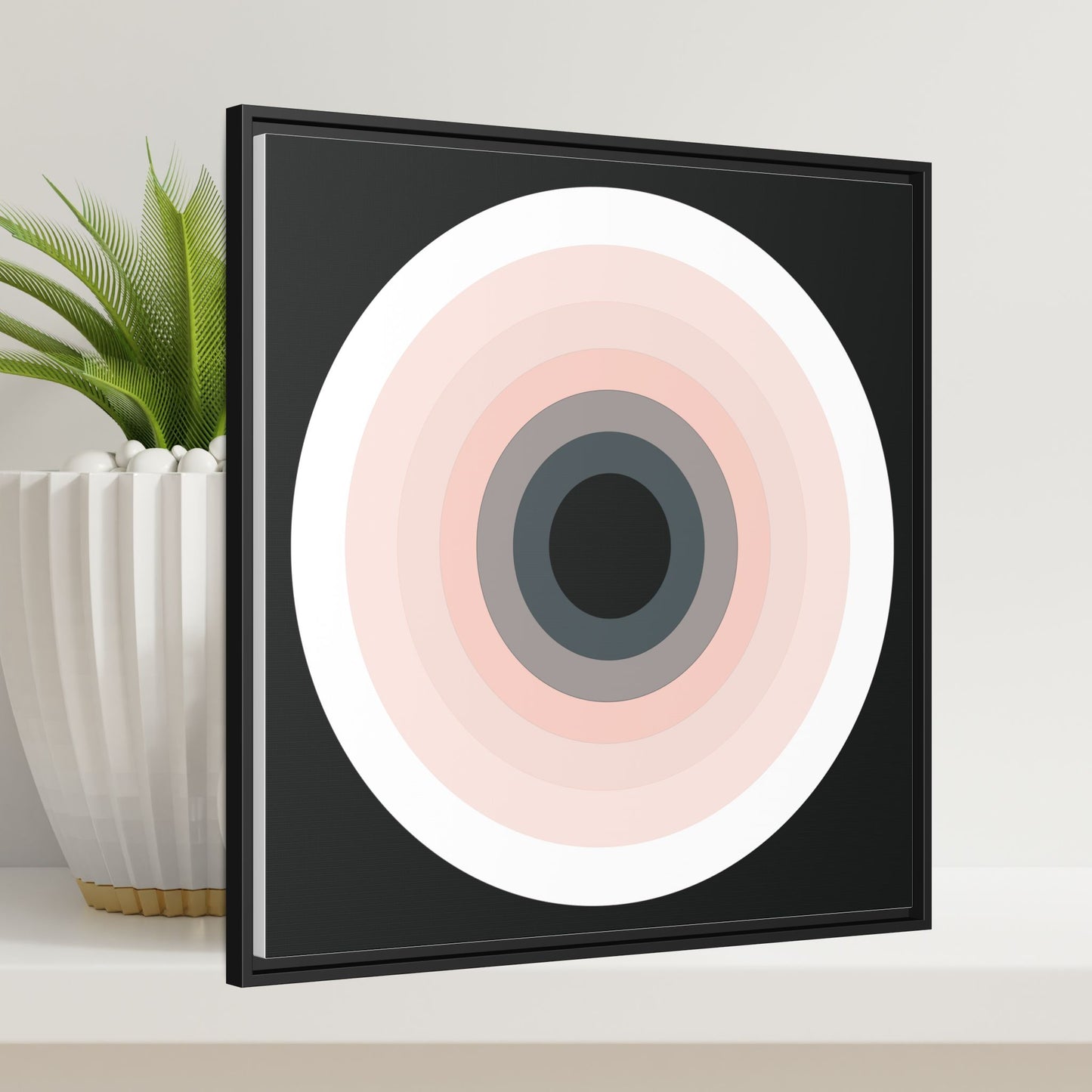 Modern Framed Geometric Canvas Art | Bold Color Meets Clean Framing