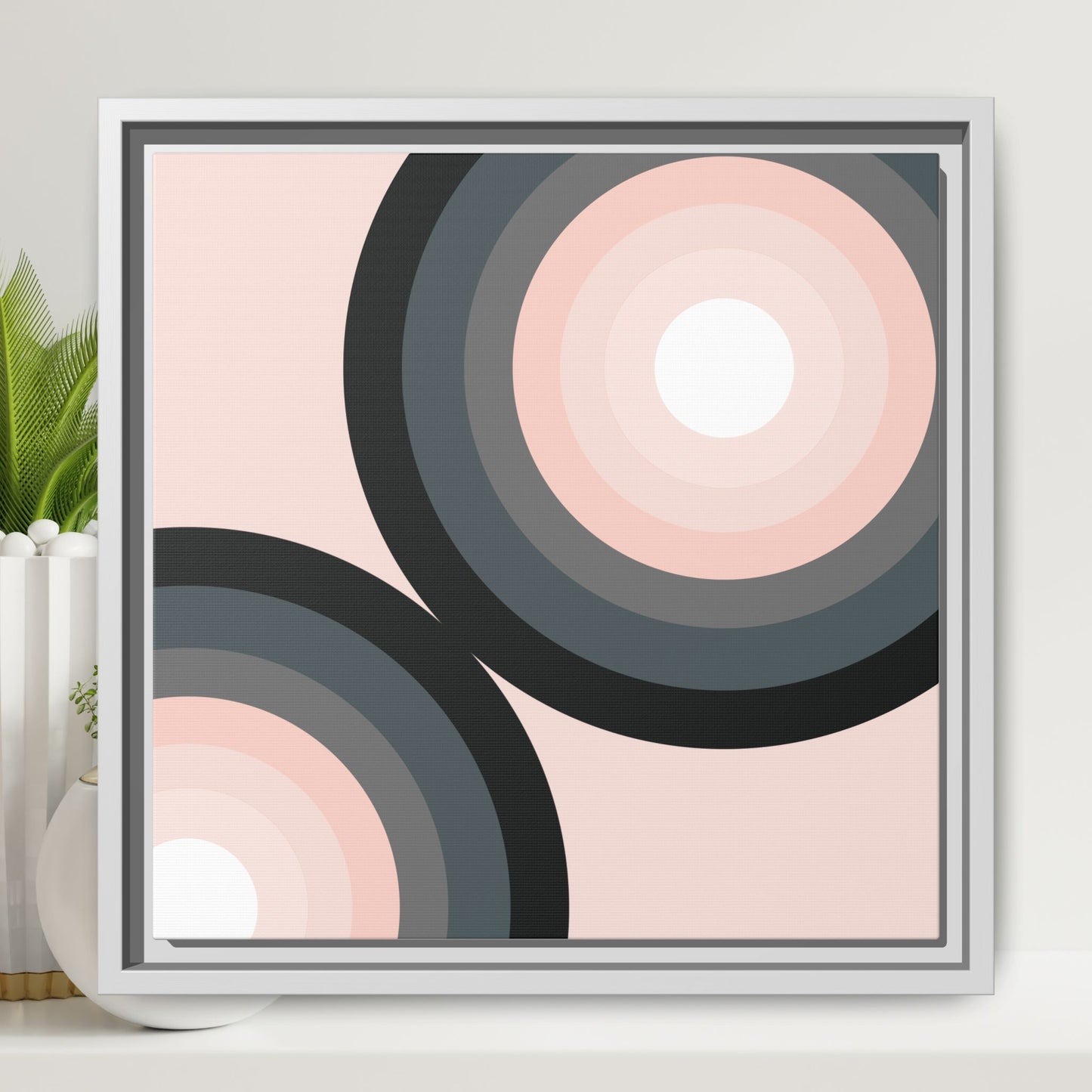 Modern Framed Geometric Canvas Art | Bold Color Meets Clean Framing