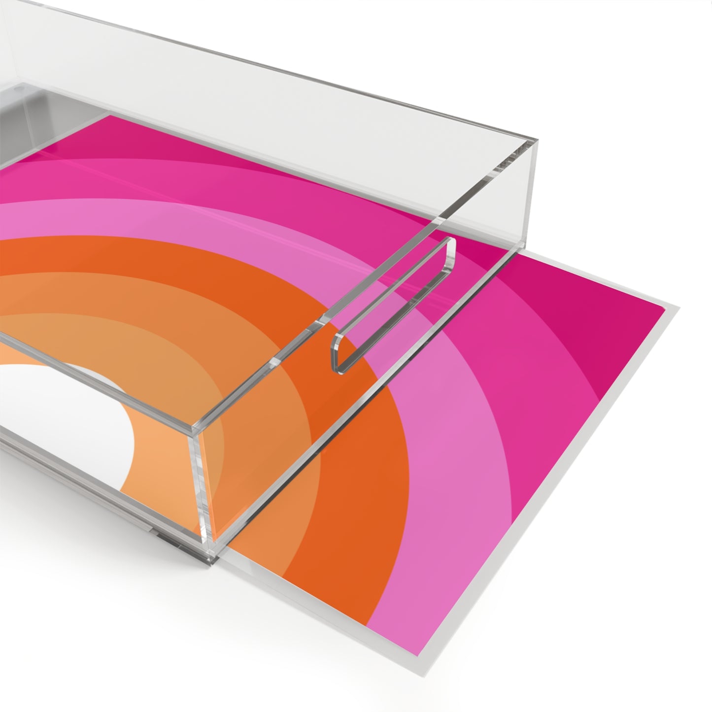 Modern Acrylic Tray with Bold Geometric Artwork