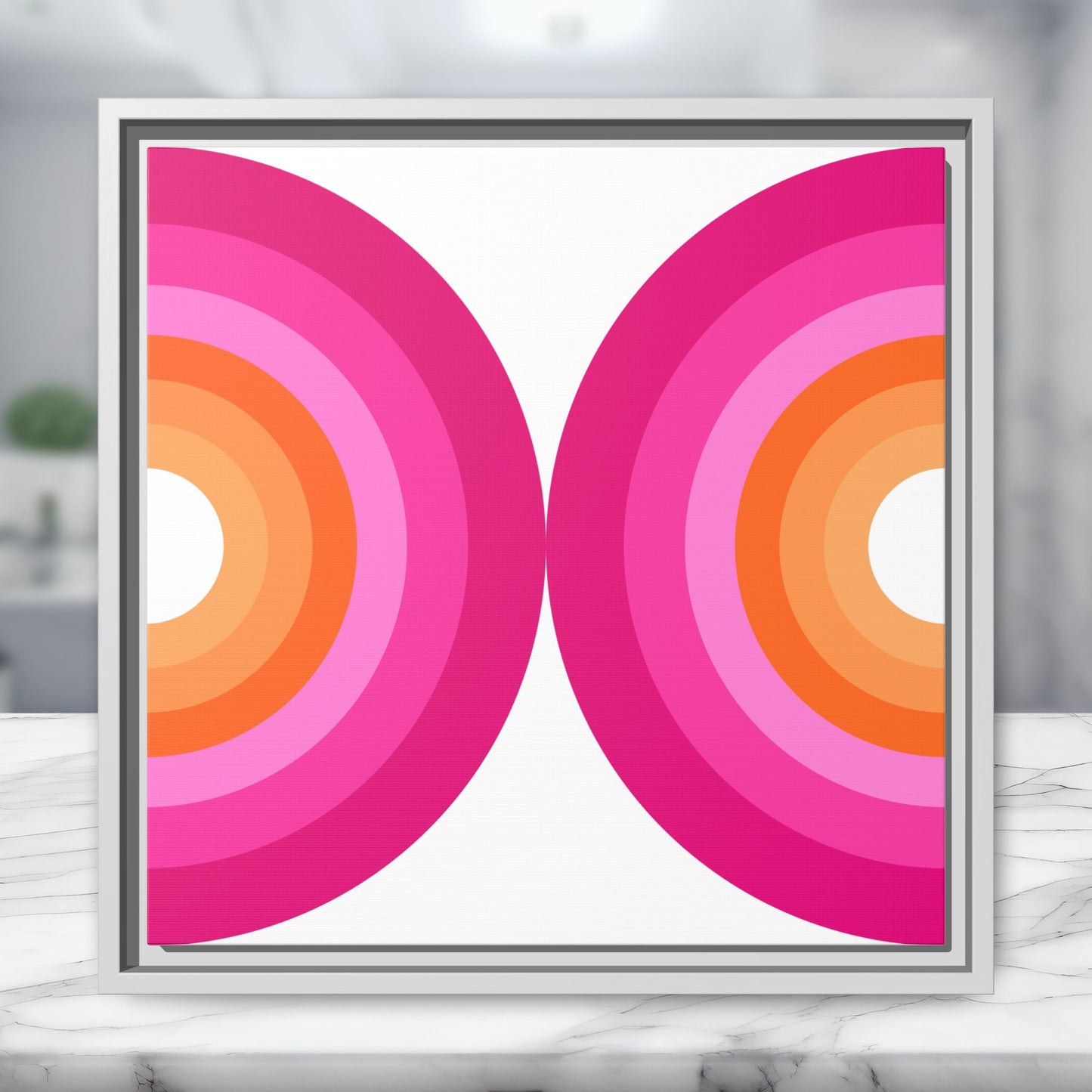Modern Framed Geometric Canvas Art | Bold Color Meets Clean Framing