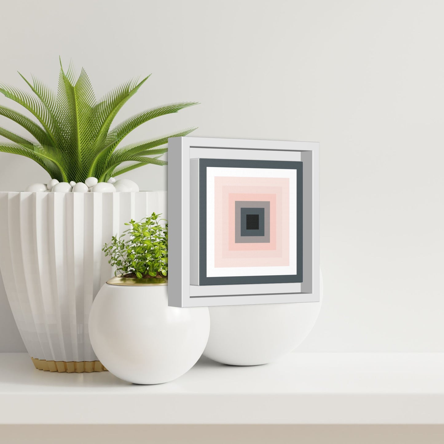 Modern Framed Geometric Canvas Art | Bold Color Meets Clean Framing
