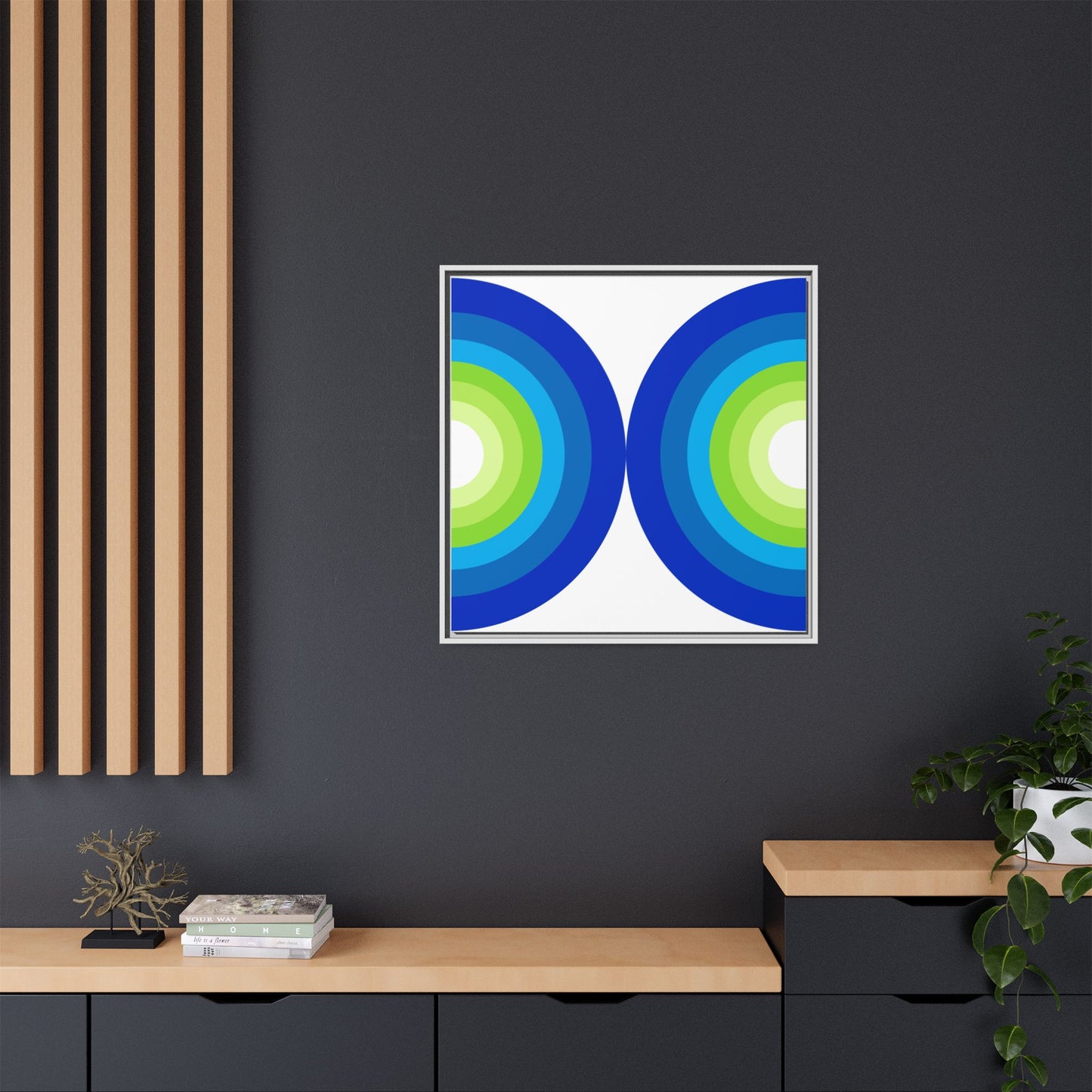 Modern Framed Geometric Canvas Art | Bold Color Meets Clean Framing