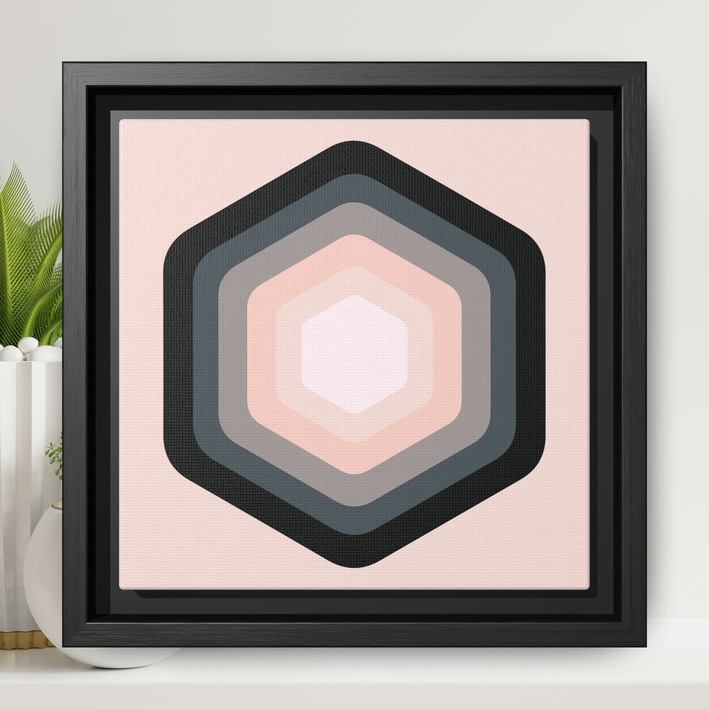 Modern Framed Geometric Canvas Art | Bold Color Meets Clean Framing