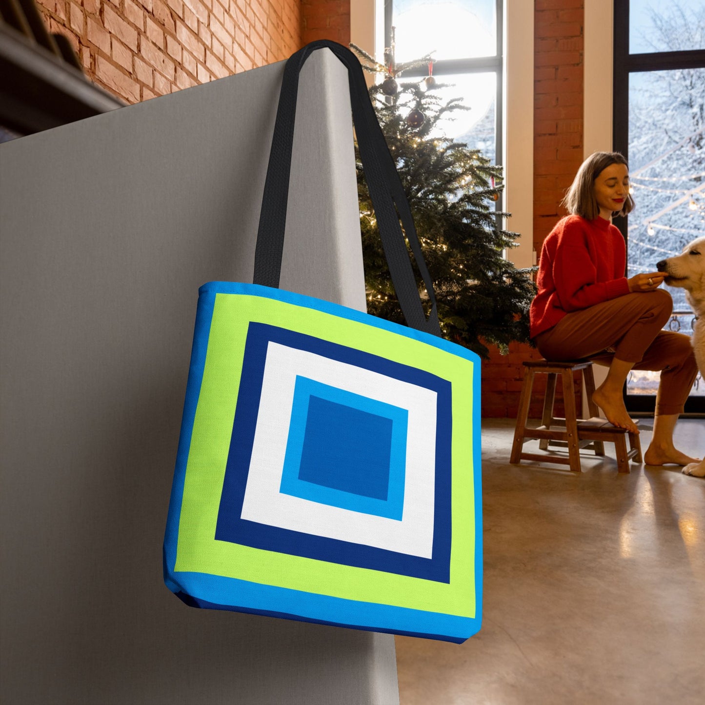 Geometric Art XII Tote Bag – 3 sizes | Bold lines. Vivid color. Retro with a modern twist.