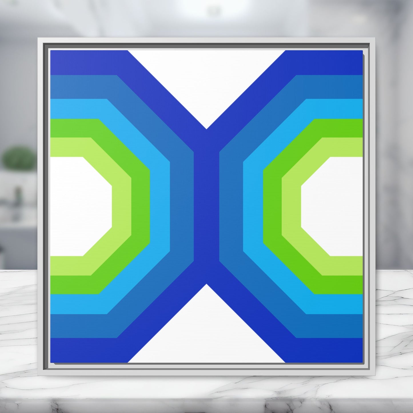 Modern Framed Geometric Canvas Art | Bold Color Meets Clean Framing