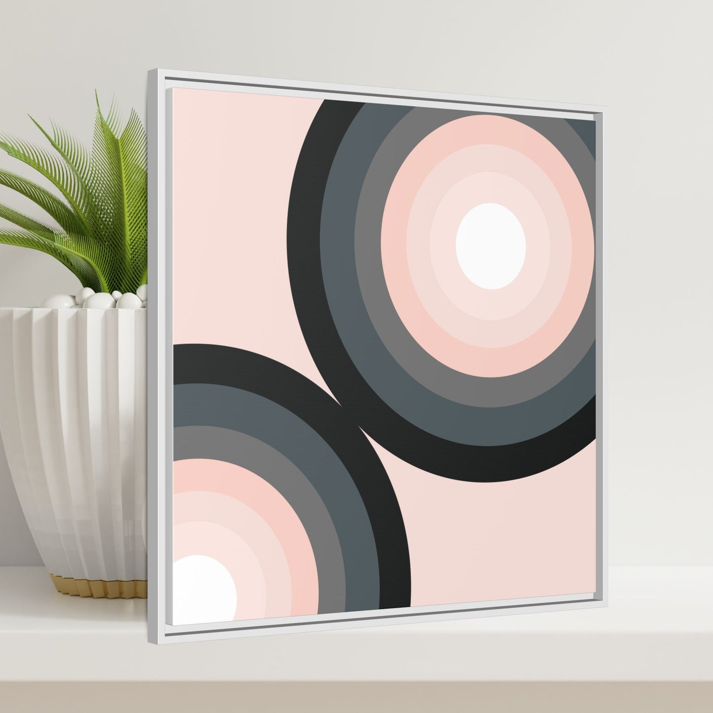 Modern Framed Geometric Canvas Art | Bold Color Meets Clean Framing