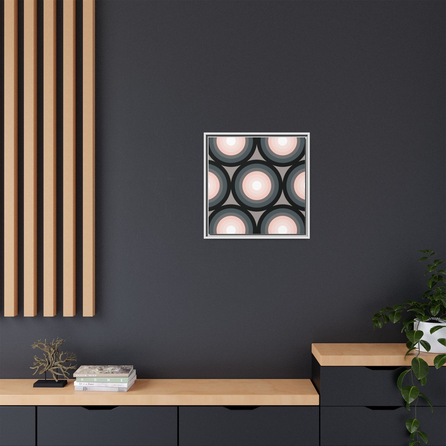 Modern Framed Geometric Canvas Art | Bold Color Meets Clean Framing