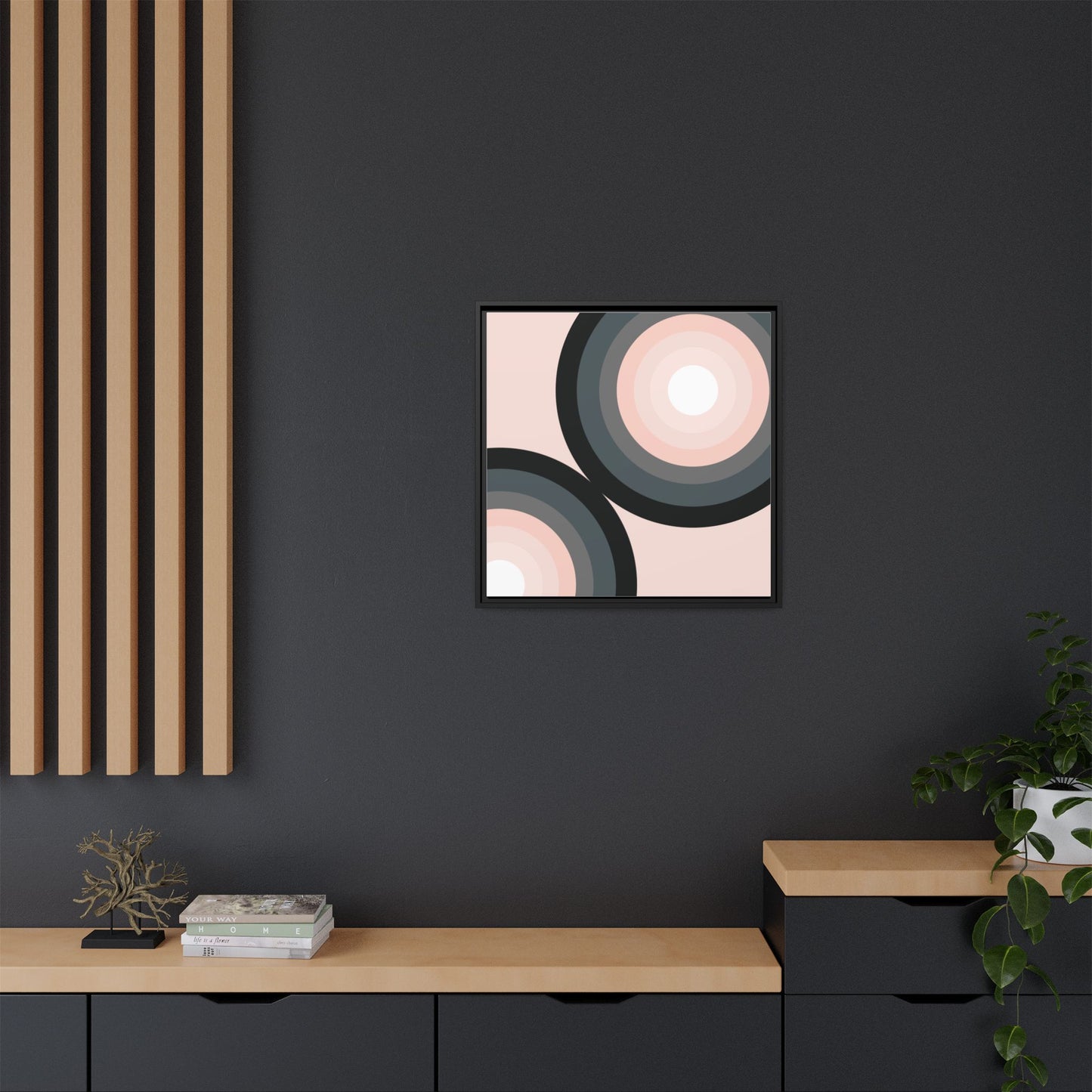 Modern Framed Geometric Canvas Art | Bold Color Meets Clean Framing