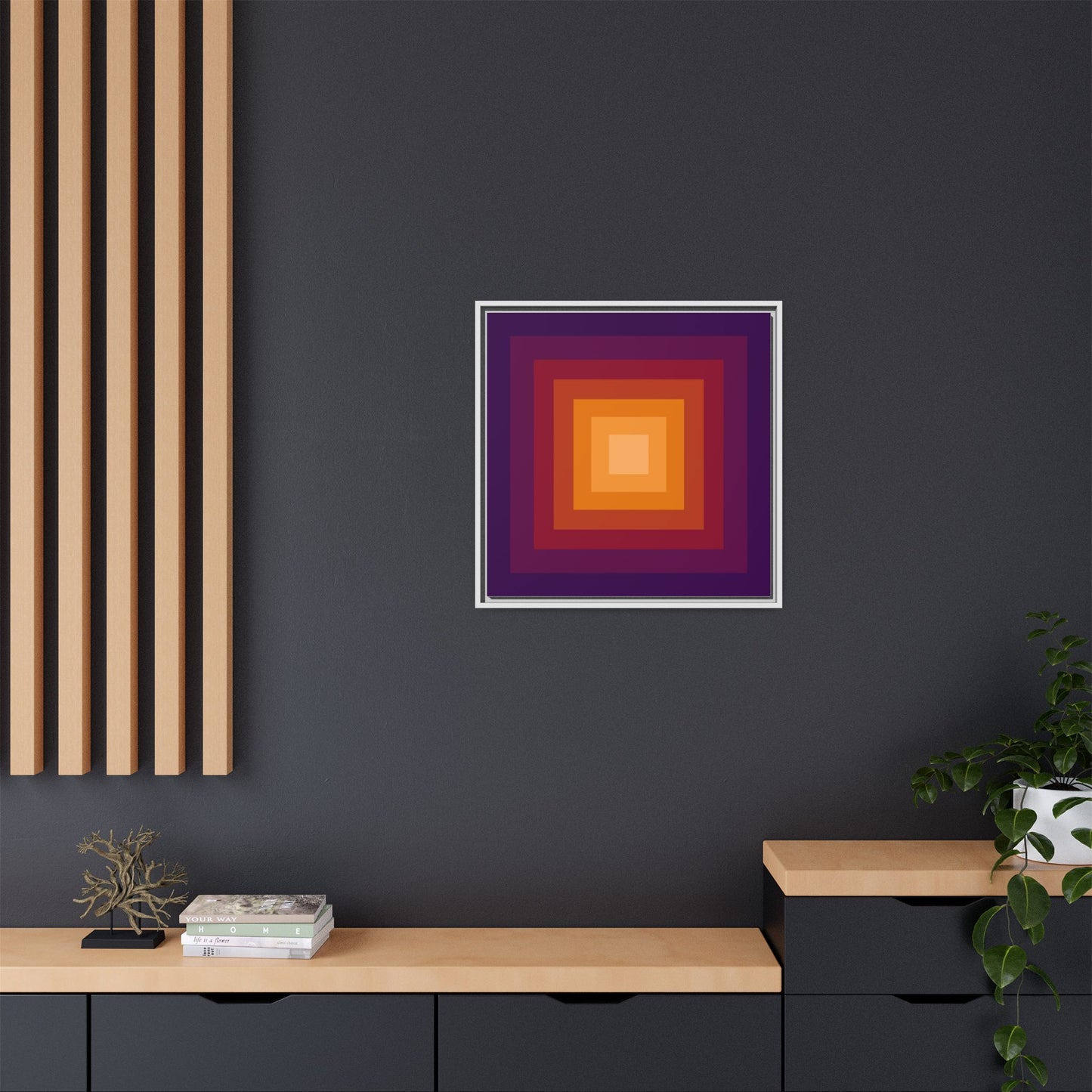 Modern Framed Geometric Canvas Art | Bold Color Meets Clean Framing