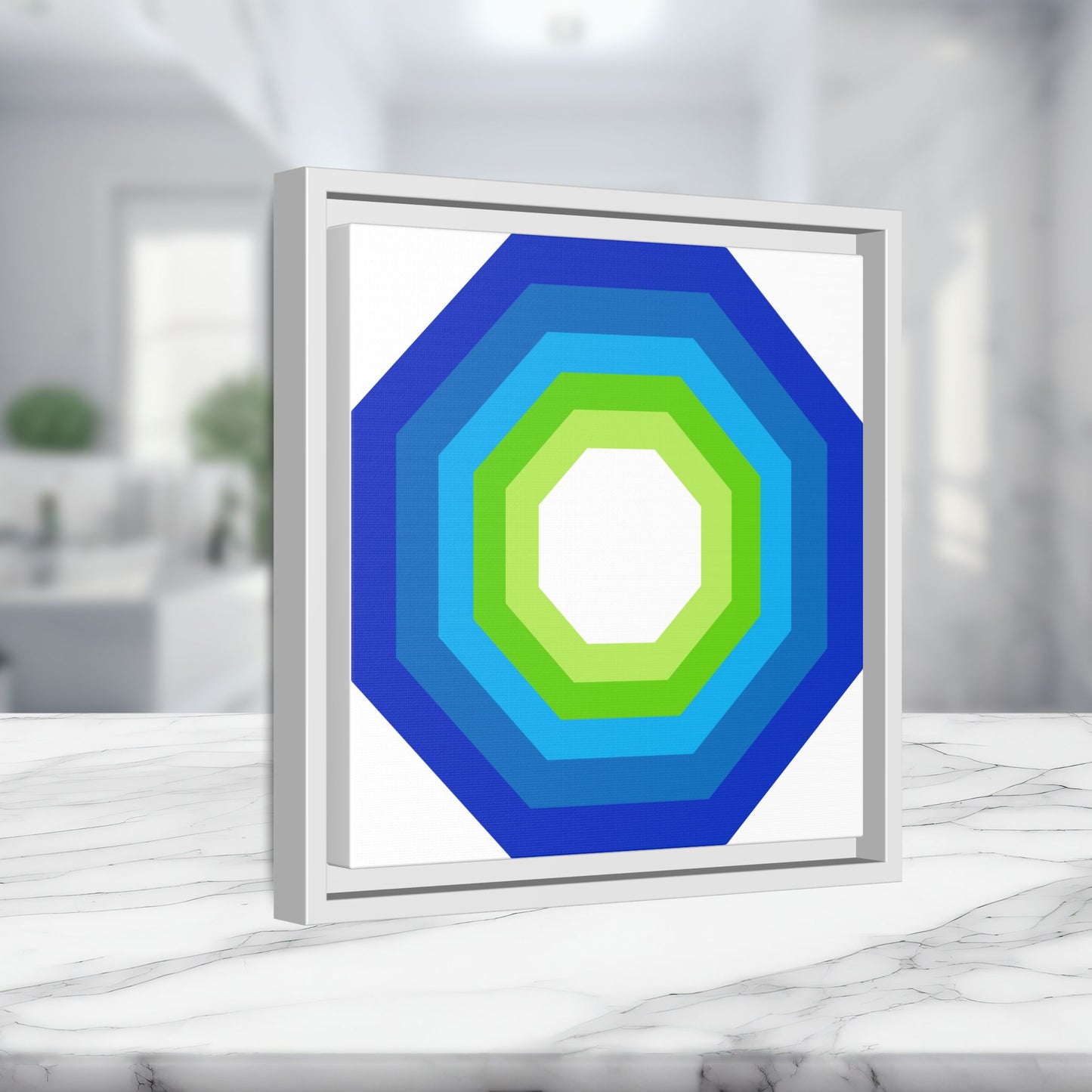 Modern Framed Geometric Canvas Art | Bold Color Meets Clean Framing