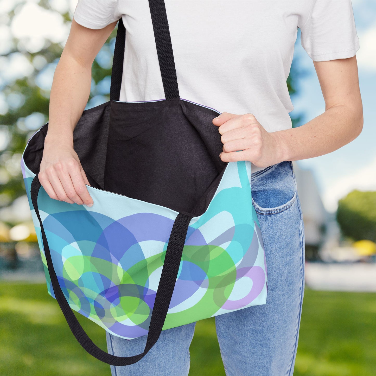 Geo Bubbles — XL Tote Bag | Carry-All | Lightweight & Stylish