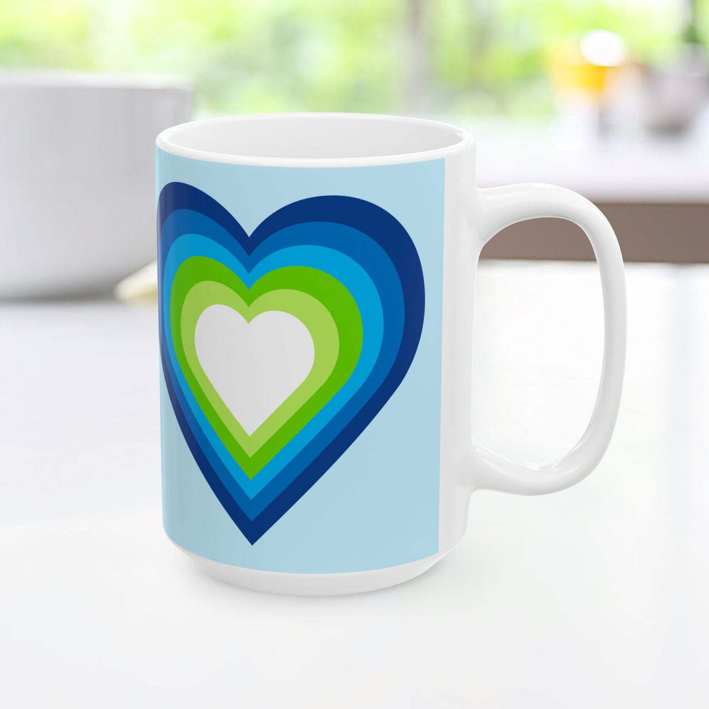Geo Art Heart Mug – Bold Color, Daily Joy