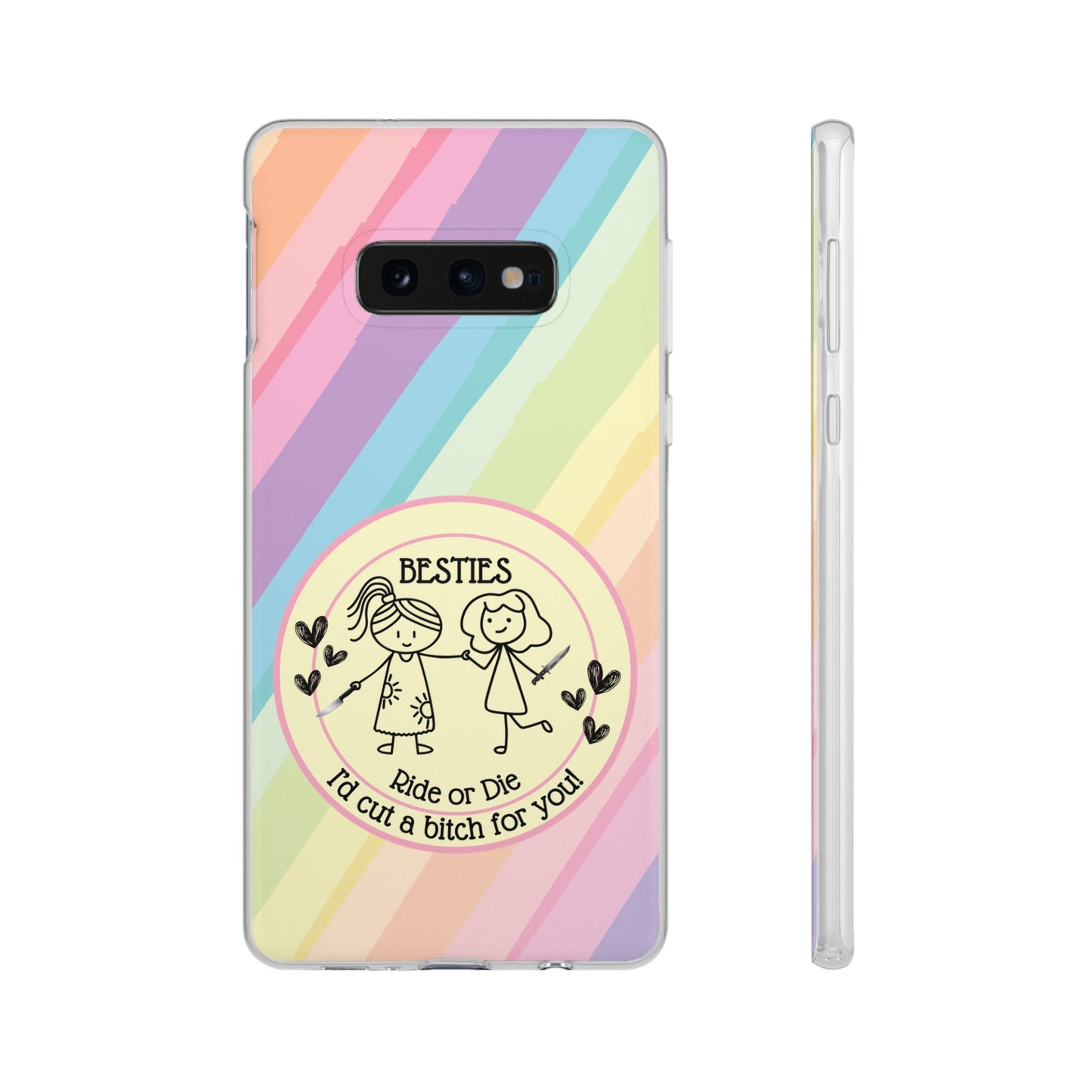 Phone Cases - Pastels Besties Ride or Die | "I'd Cut a Bitch for You"