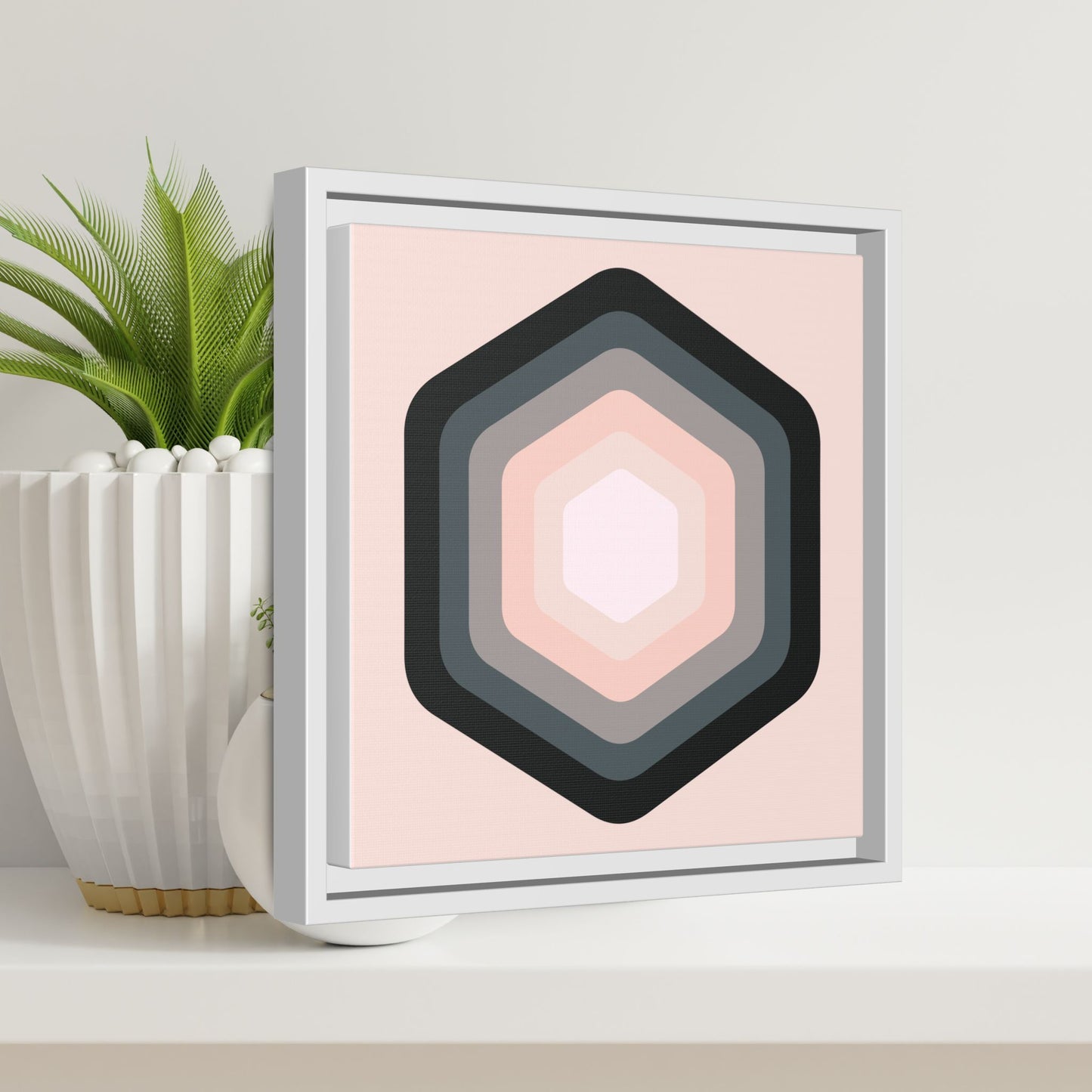 Modern Framed Geometric Canvas Art | Bold Color Meets Clean Framing