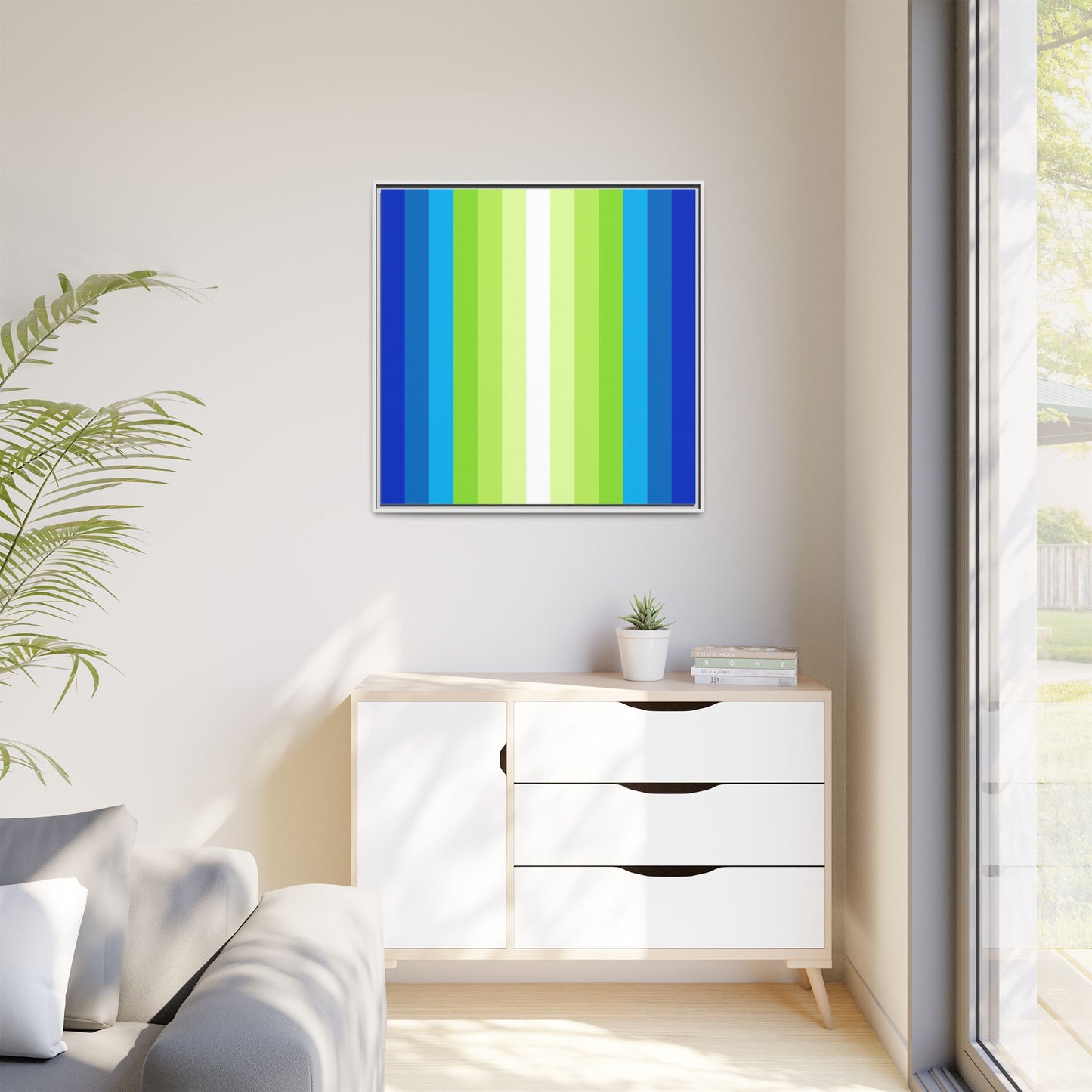 Modern Framed Geometric Canvas Art | Bold Color Meets Clean Framing