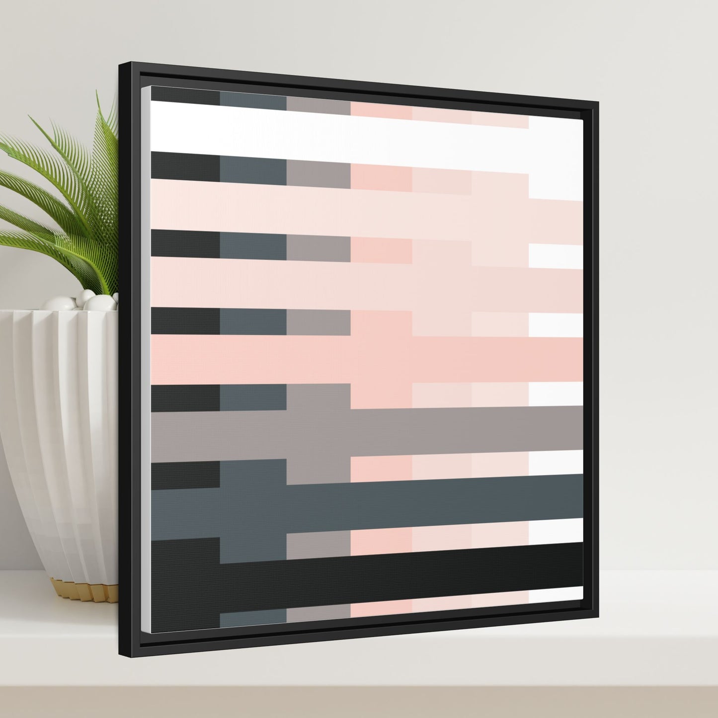 Modern Framed Geometric Canvas Art | Bold Color Meets Clean Framing